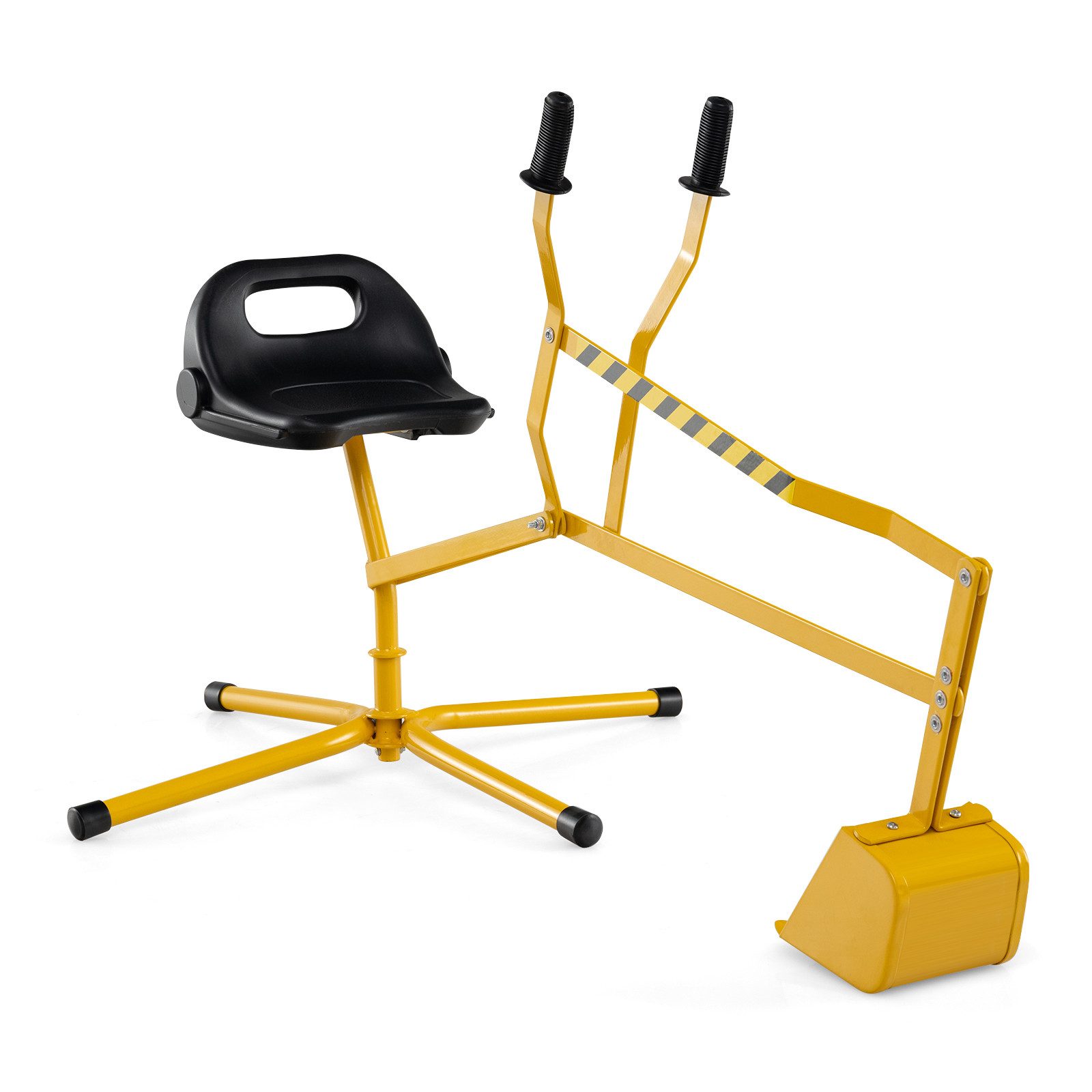 COSTWAY Spielzeug-Aufsitzbagger Metall, 360° drehbar, Sandbagger, zum Draufsitzen