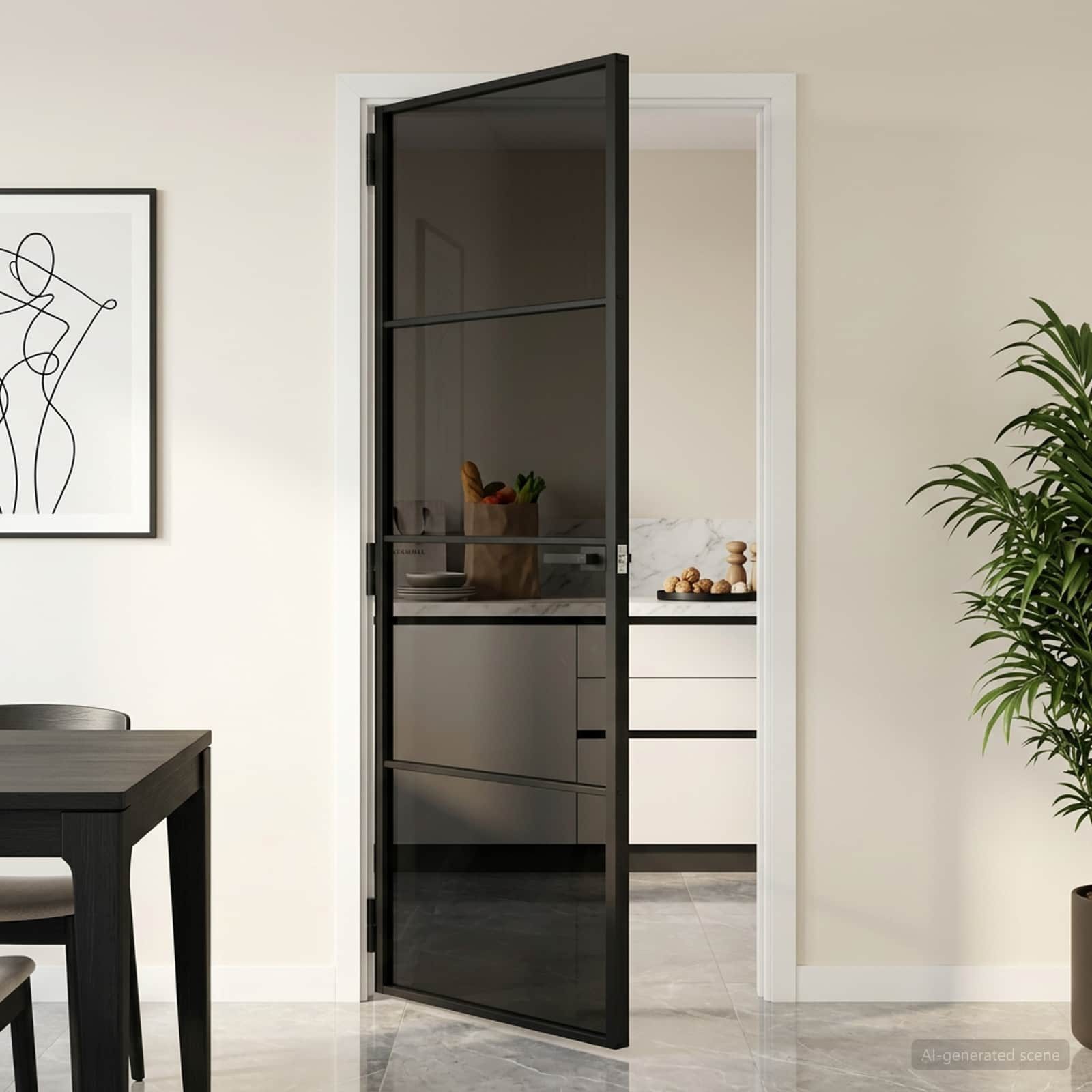 vidaXL Haustür Interior Tür 83 x 201,5 cm Verbautes Glas und Aluminium (1-St)