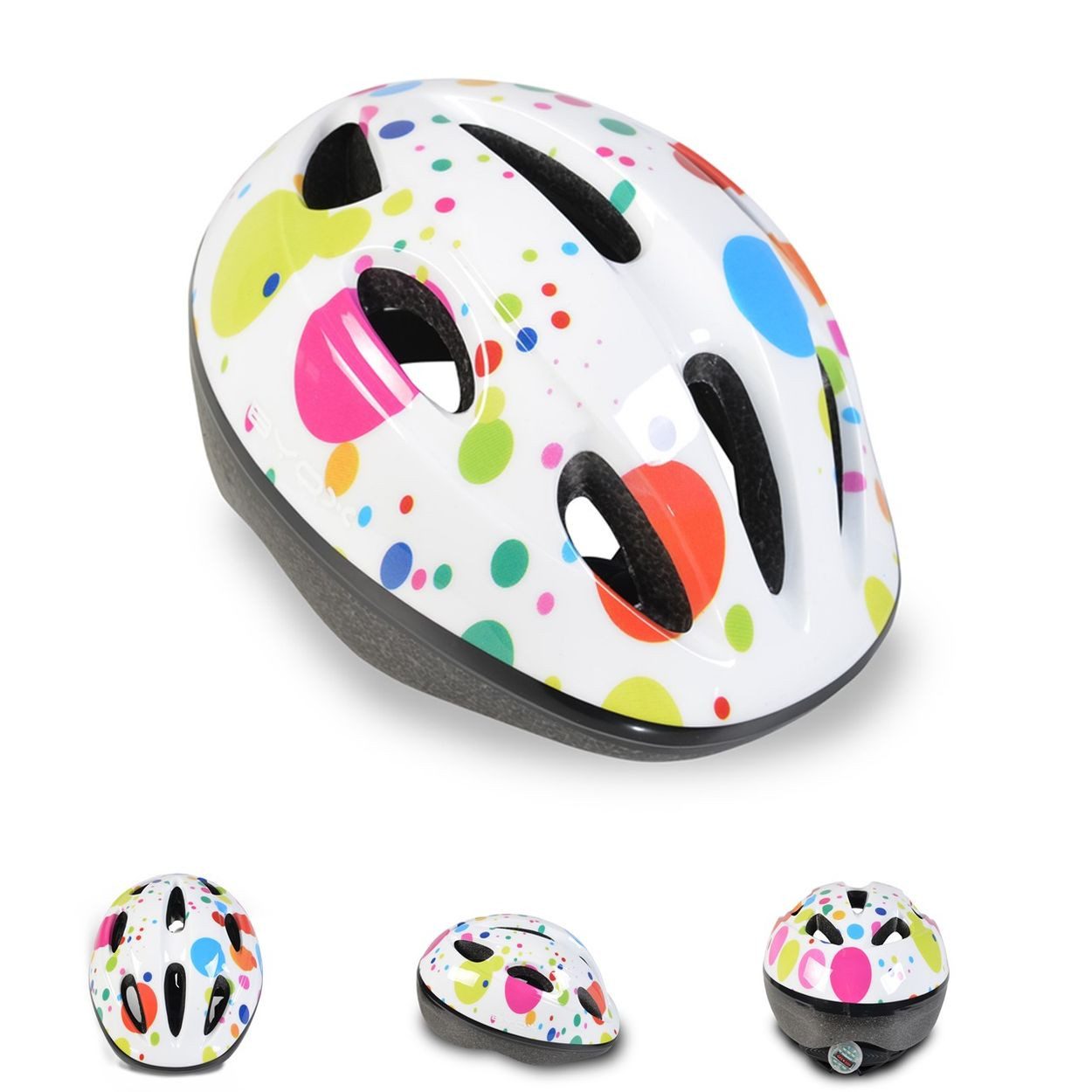 Byox Kinderhelm Y03, Größe S 48-54 cm, LED-Beleuchtung, 8 Löcher, EPS und PVC-Schale