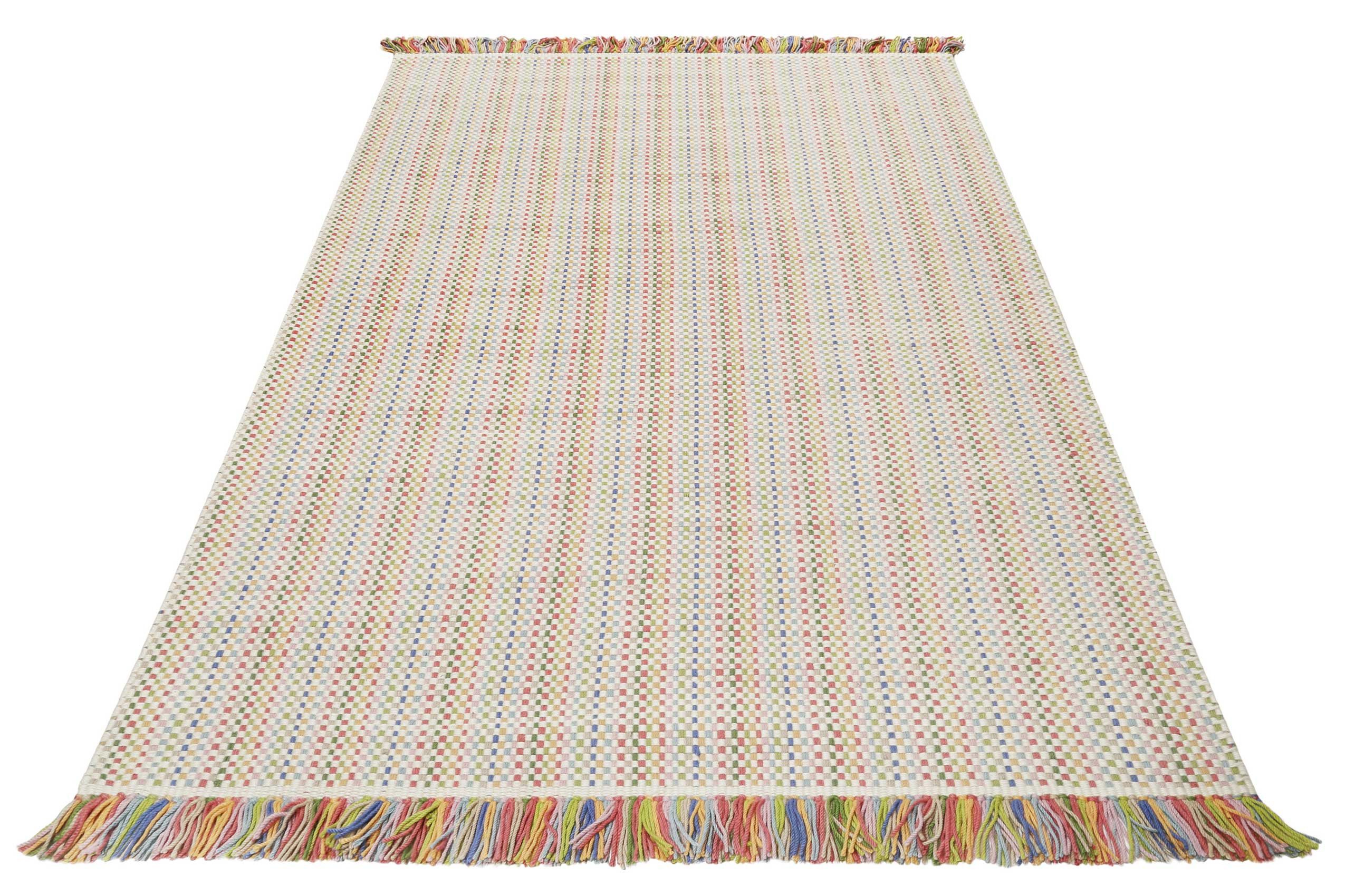 Esprit Teppich Kids Durrie, rechteckig, Höhe: 6 mm, Kinderteppich, kurzflor, handgewebt, Wolle, natürlich, gestreift