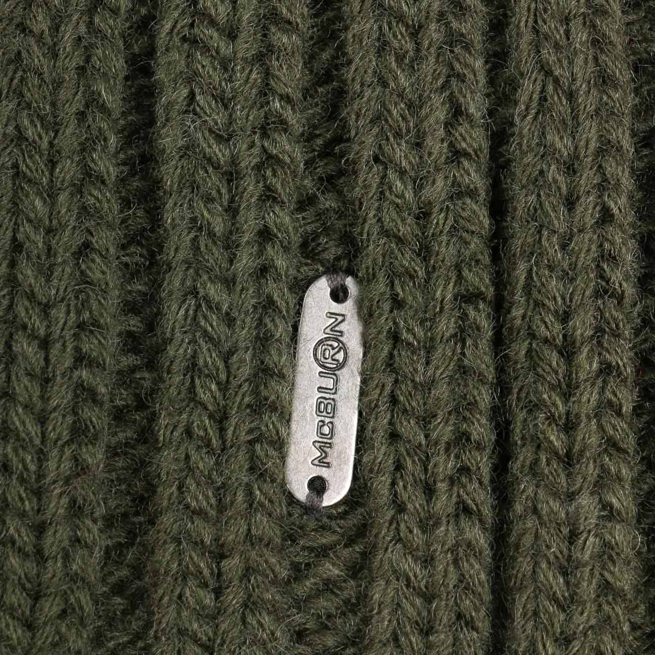 McBurn Bommelmütze (1-St) mit dunkelgrün Italy Damenmütze Umschlag, in Made