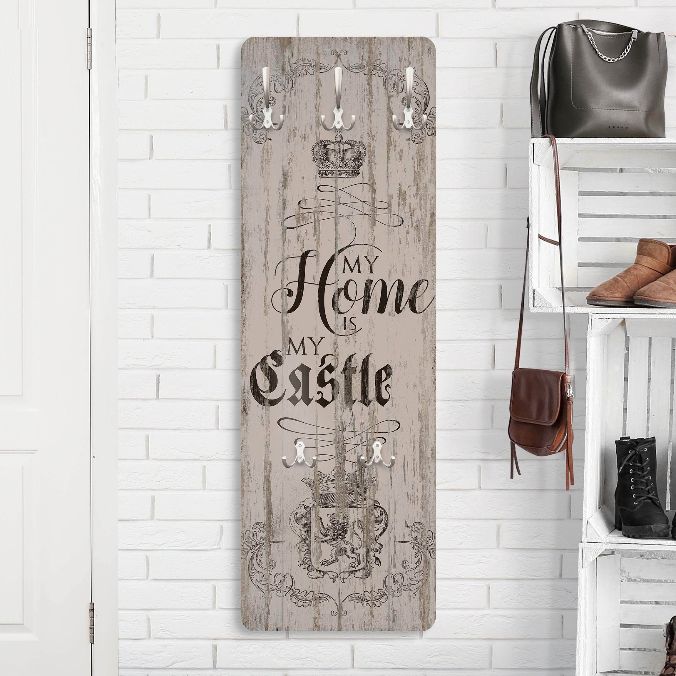 Bilderdepot24 Garderobenpaneel beige Holzoptik Bretteroptik Vintage günstig online kaufen