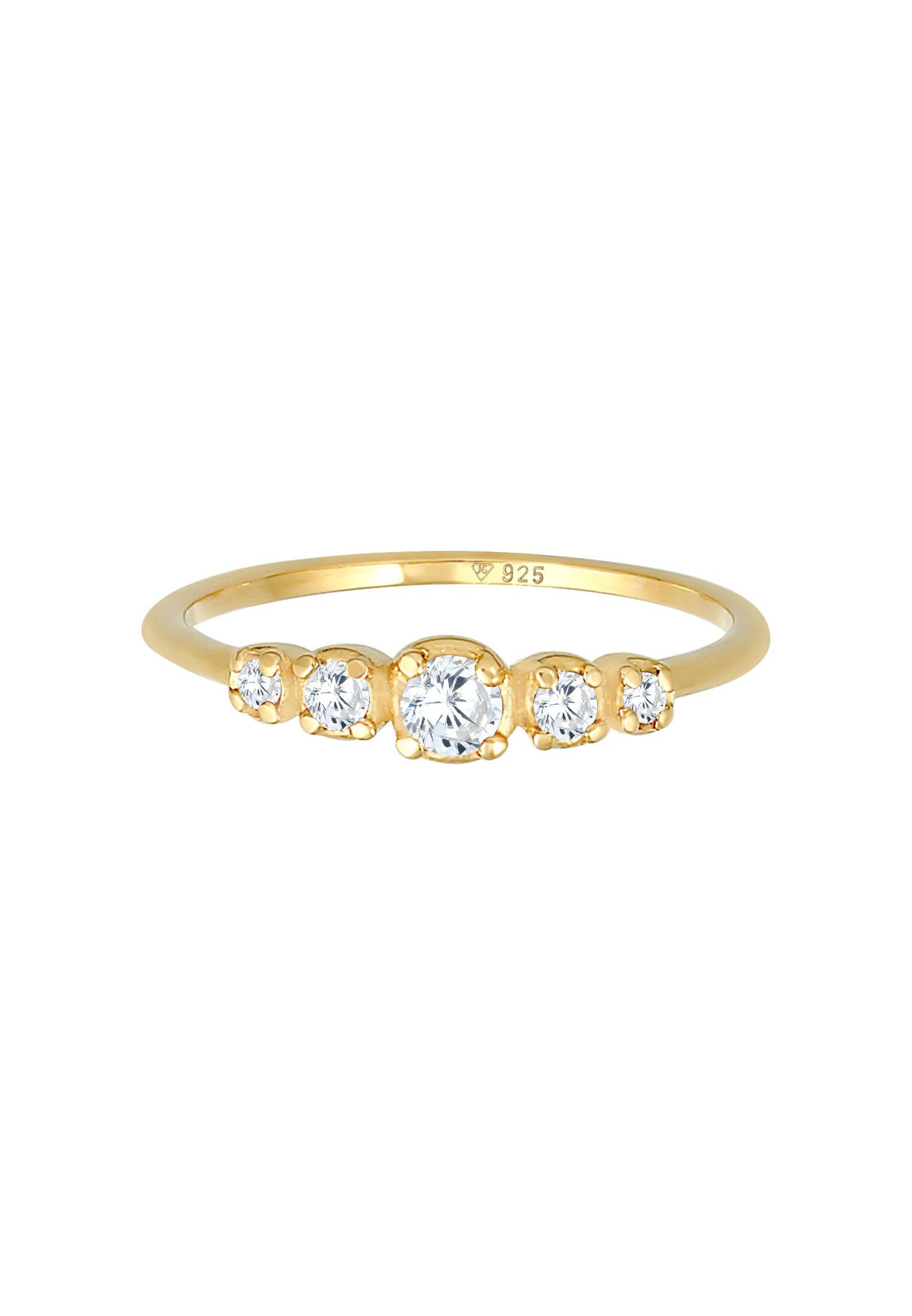 Elli Verlobungsring Zirkonia Verlobung Eternity Stacking 925 Silber