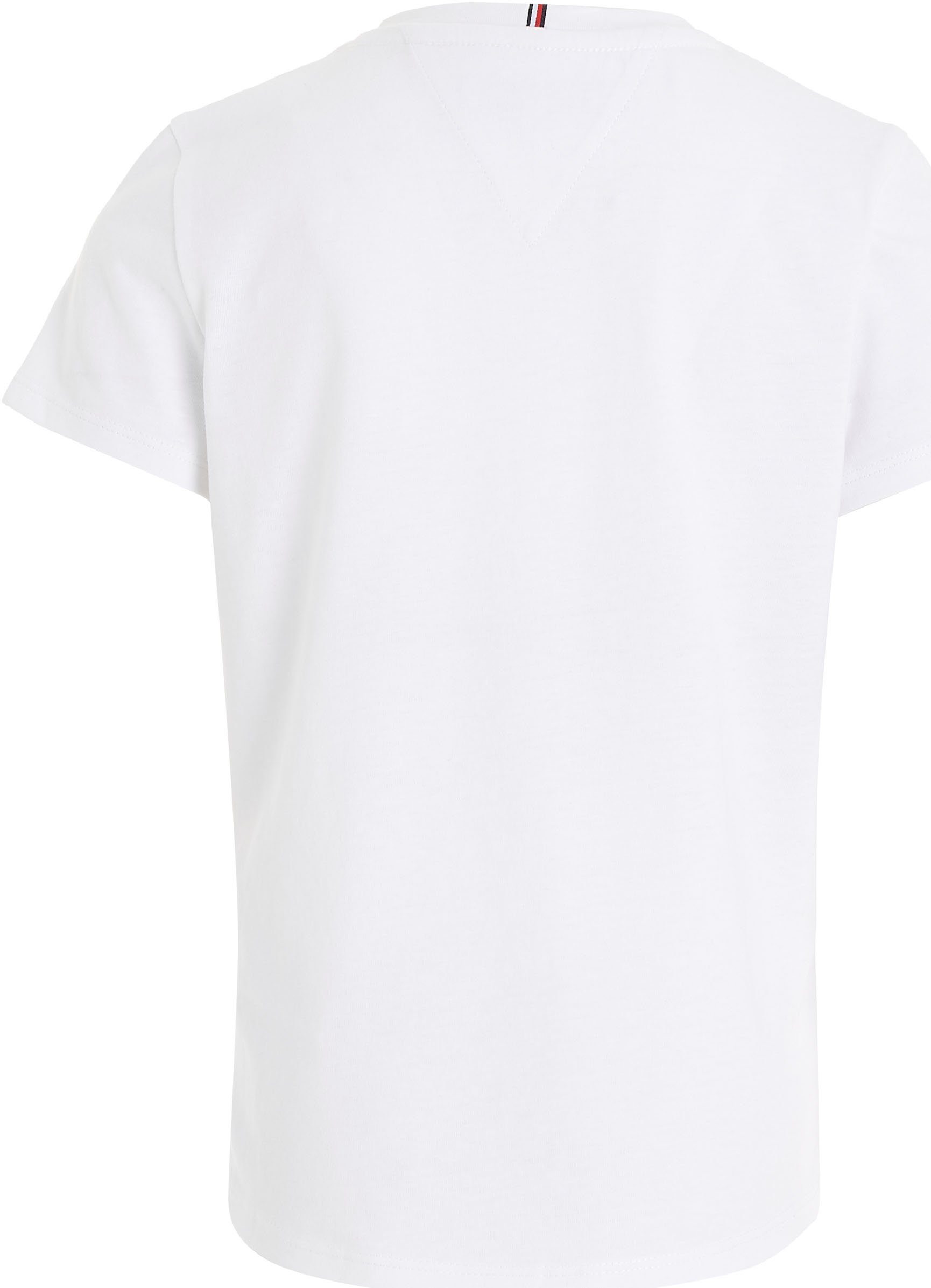 S/S T-Shirt HILFIGER Hilfiger Tommy mit SCRIPT TEE Hilfiger White Logo-Print