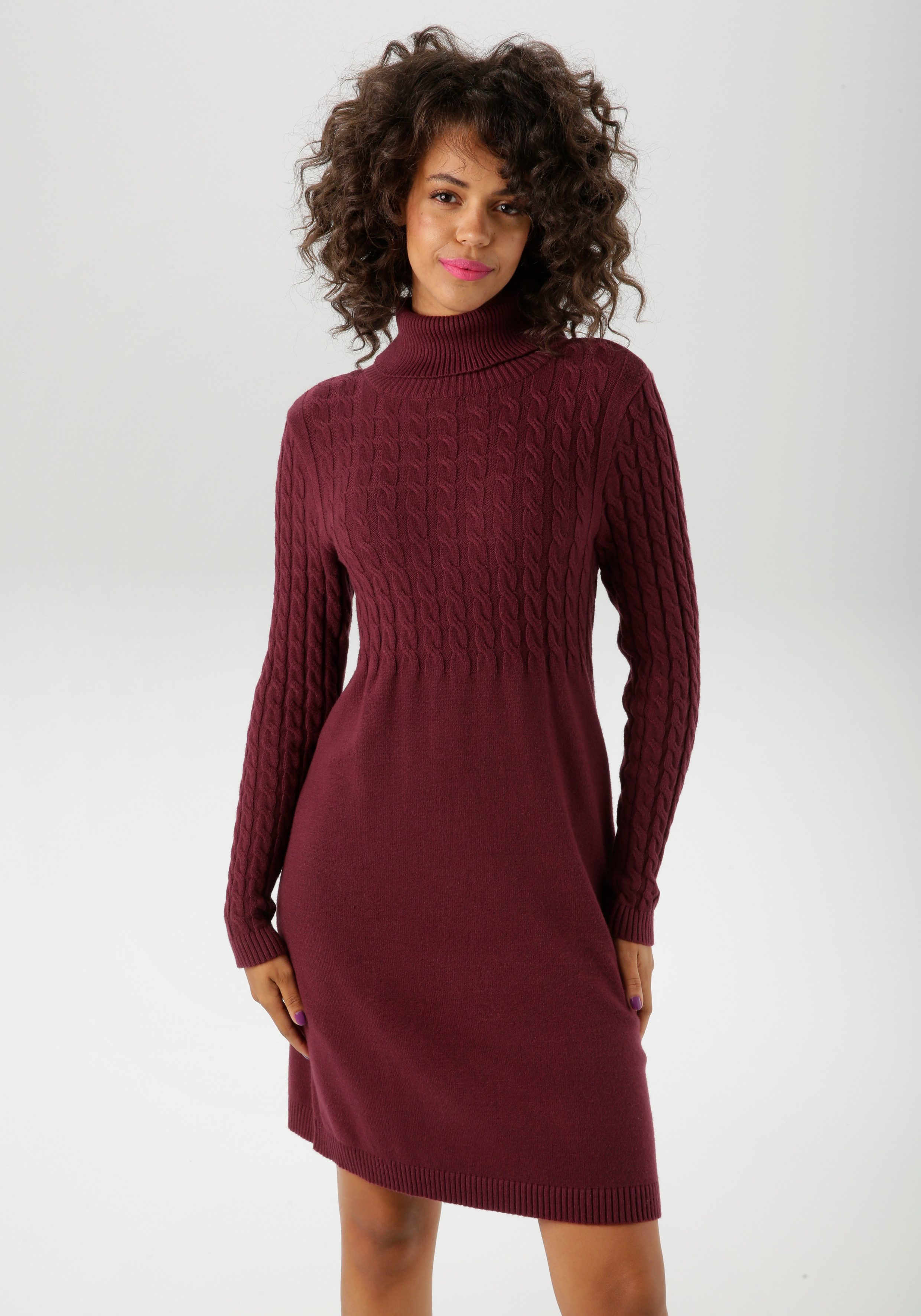 Aniston CASUAL Strickkleid mit Zopfmuster im günstig online kaufen