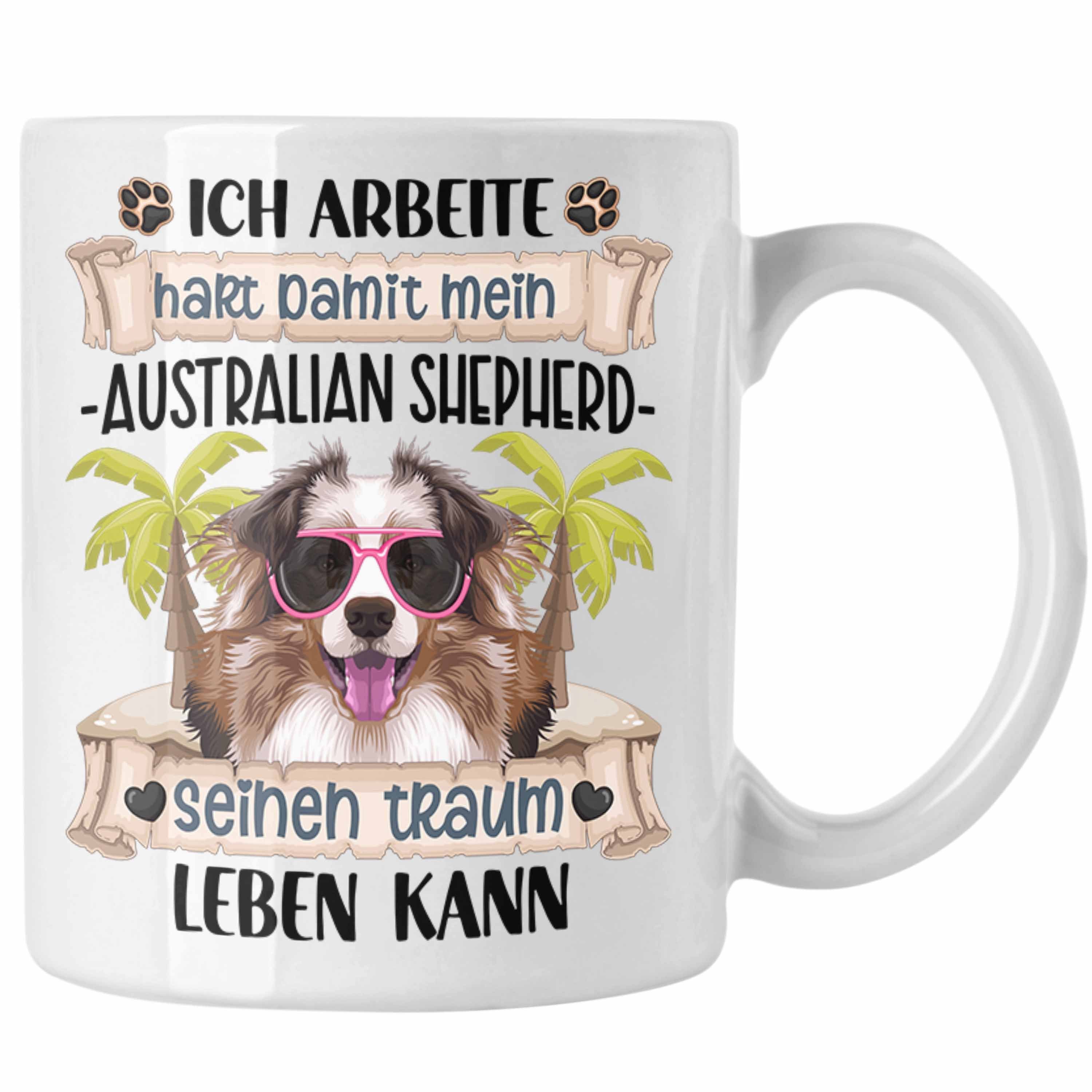 Trendation Tasse Australian Shepherd Besitzer Geschenk Tasse Lustiger Spruch Australian Weiss