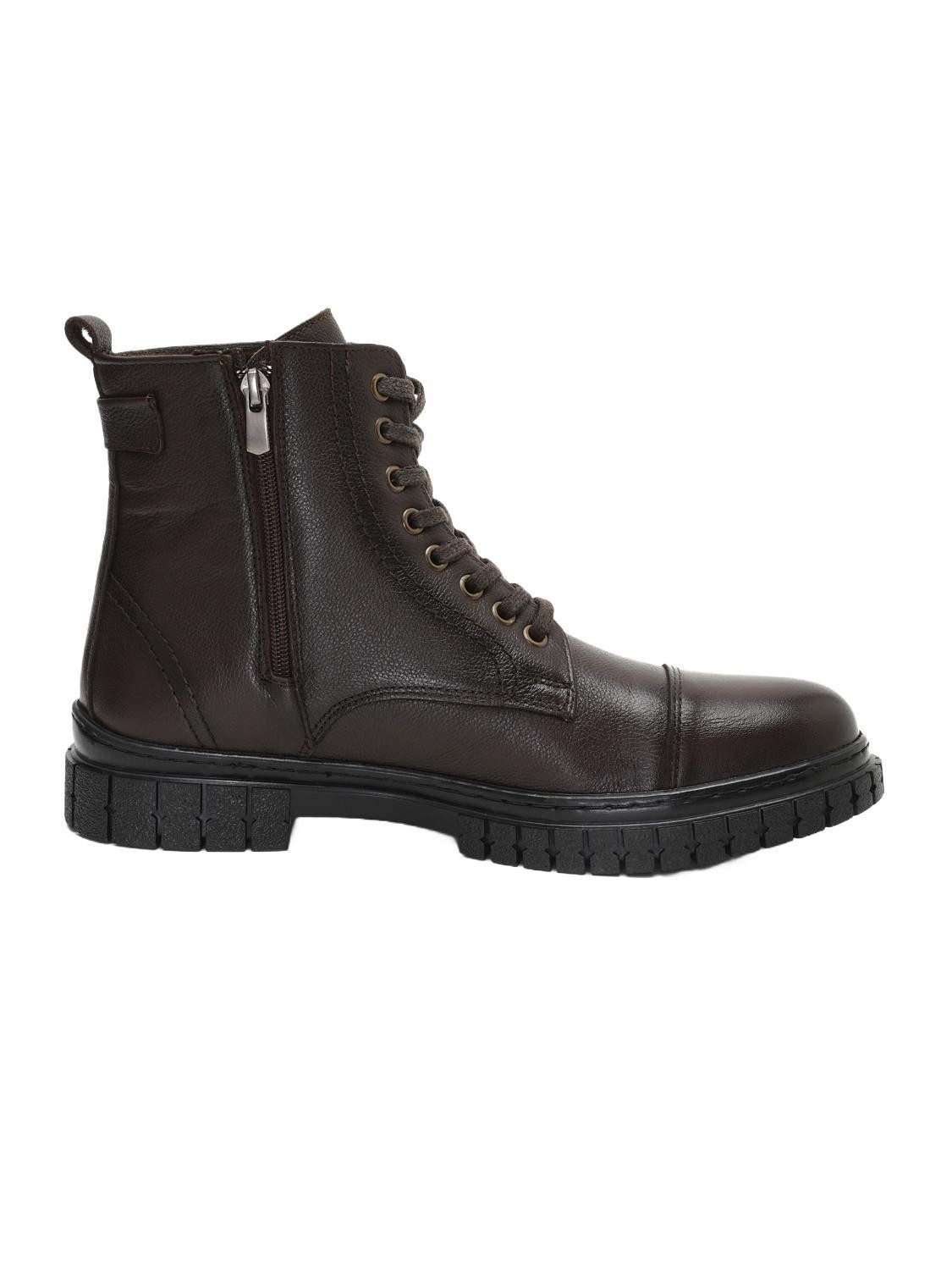 Desa Herren-Schnürstiefel aus Leder – Textilfutter, Kunststoffsohle, flach Stiefelette