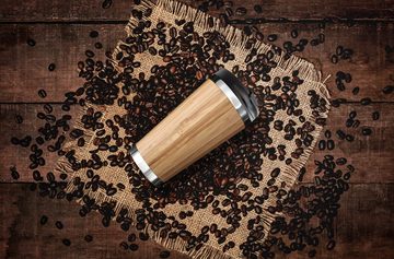 PRECORN Coffee-to-go-Becher Kaffeebecher to go 450 ml aus Edelstahl 100% Auslaufsicher