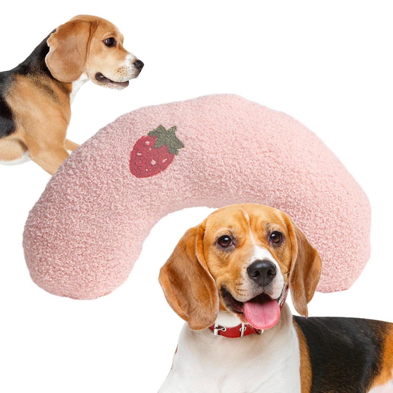 LuxusKollektion Tierkissen Beruhigendes Kissen Hund Katze Rosa U-Form