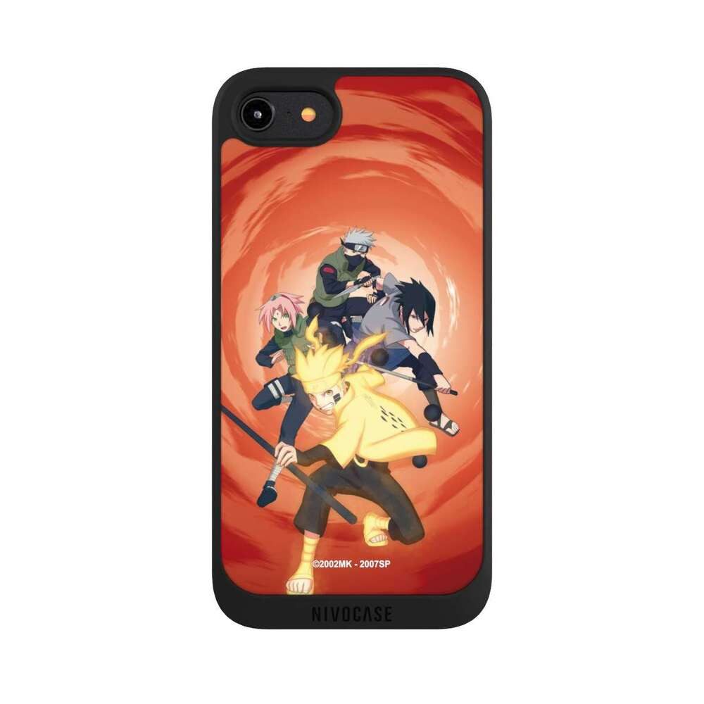 NIVOCASE Handyhülle Naruto Shippuden Sasuke Sakura Naruto Team 7, Apple iPhone 8 Handyhülle Hülle NIVOpure Case Schwarz