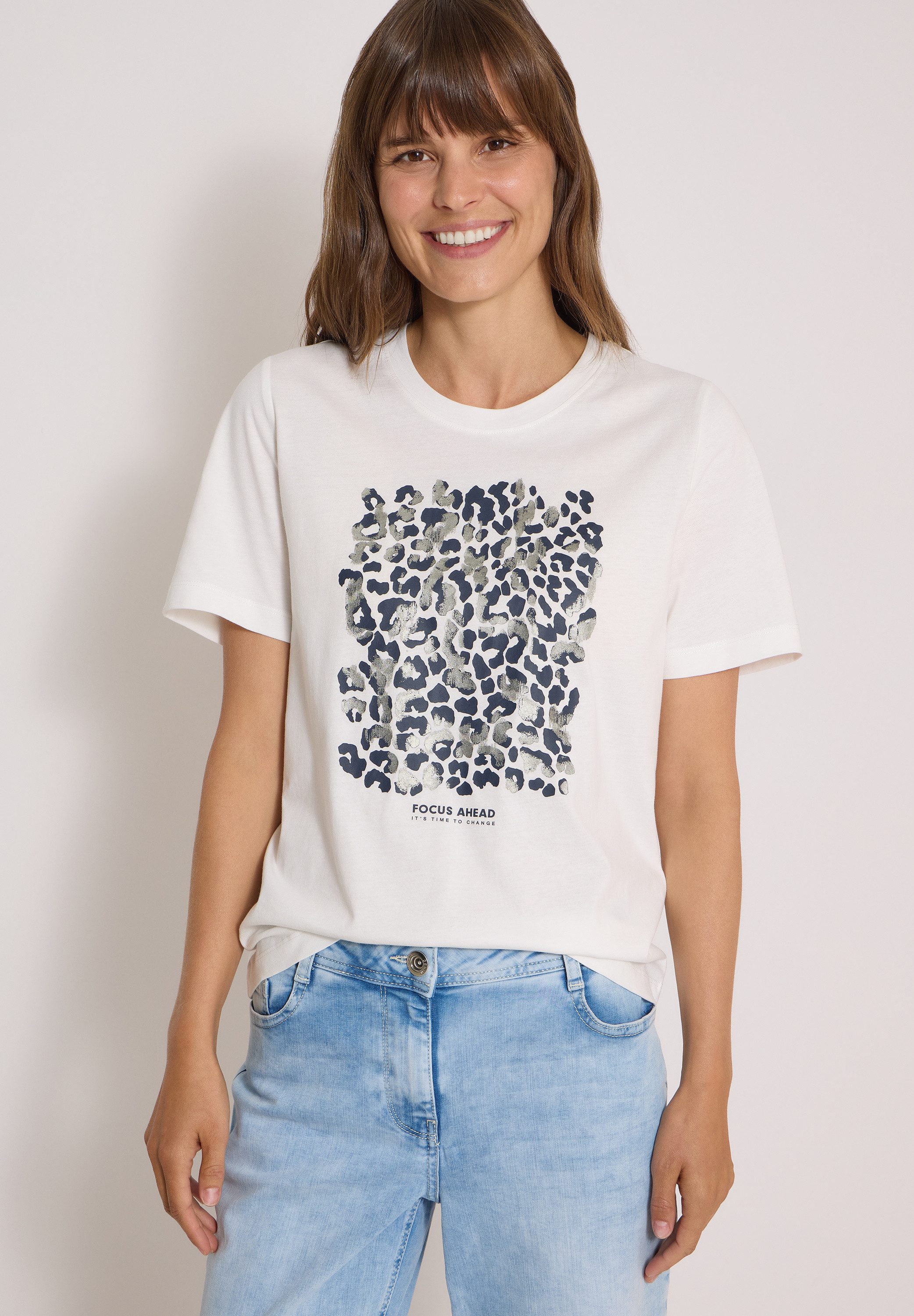 CECIL T-Shirt Dezenter Animal- Druck