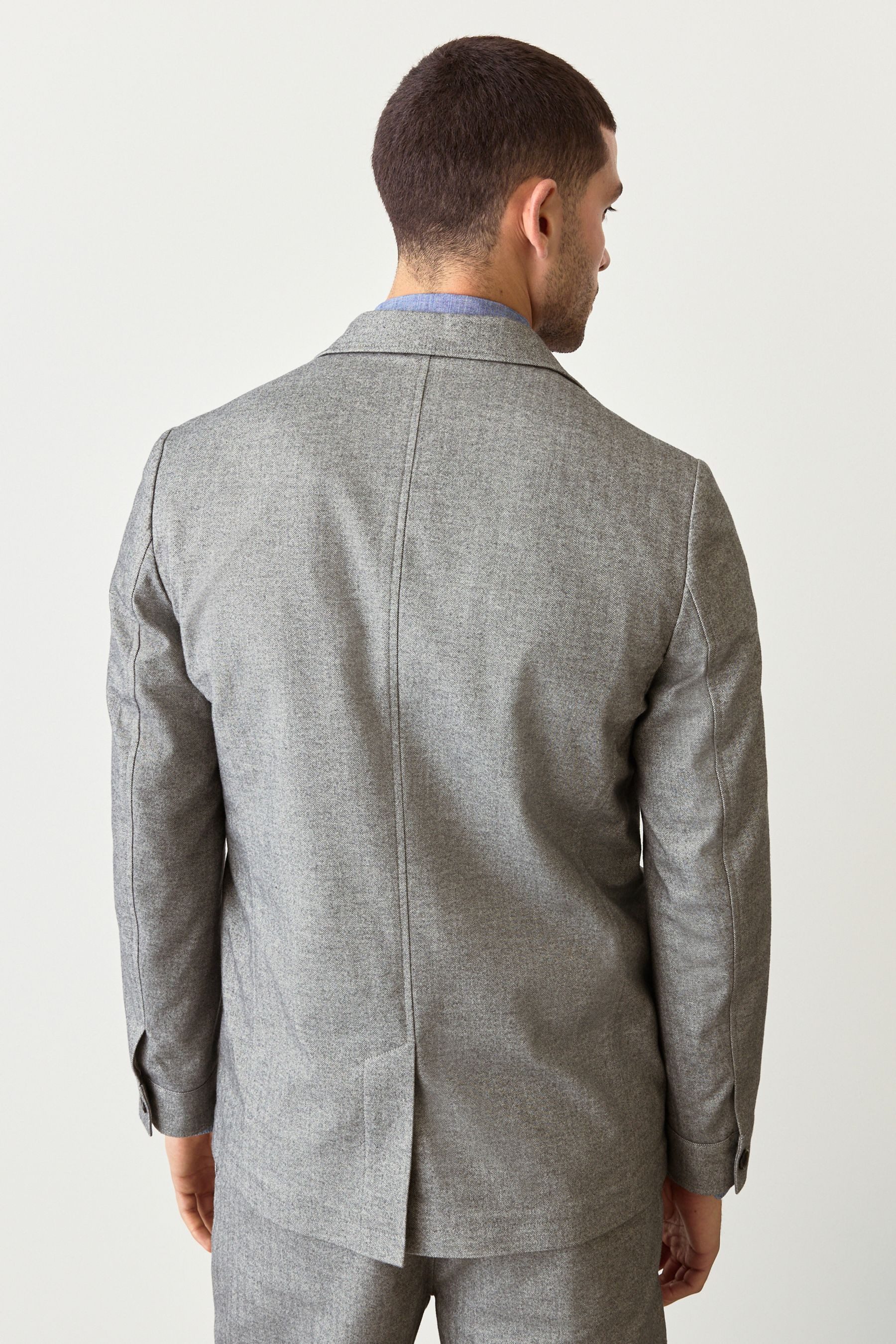 Next Sakko Slim Fit Anzugsakko mit Fischgrätstruktur (1-tlg) günstig online kaufen
