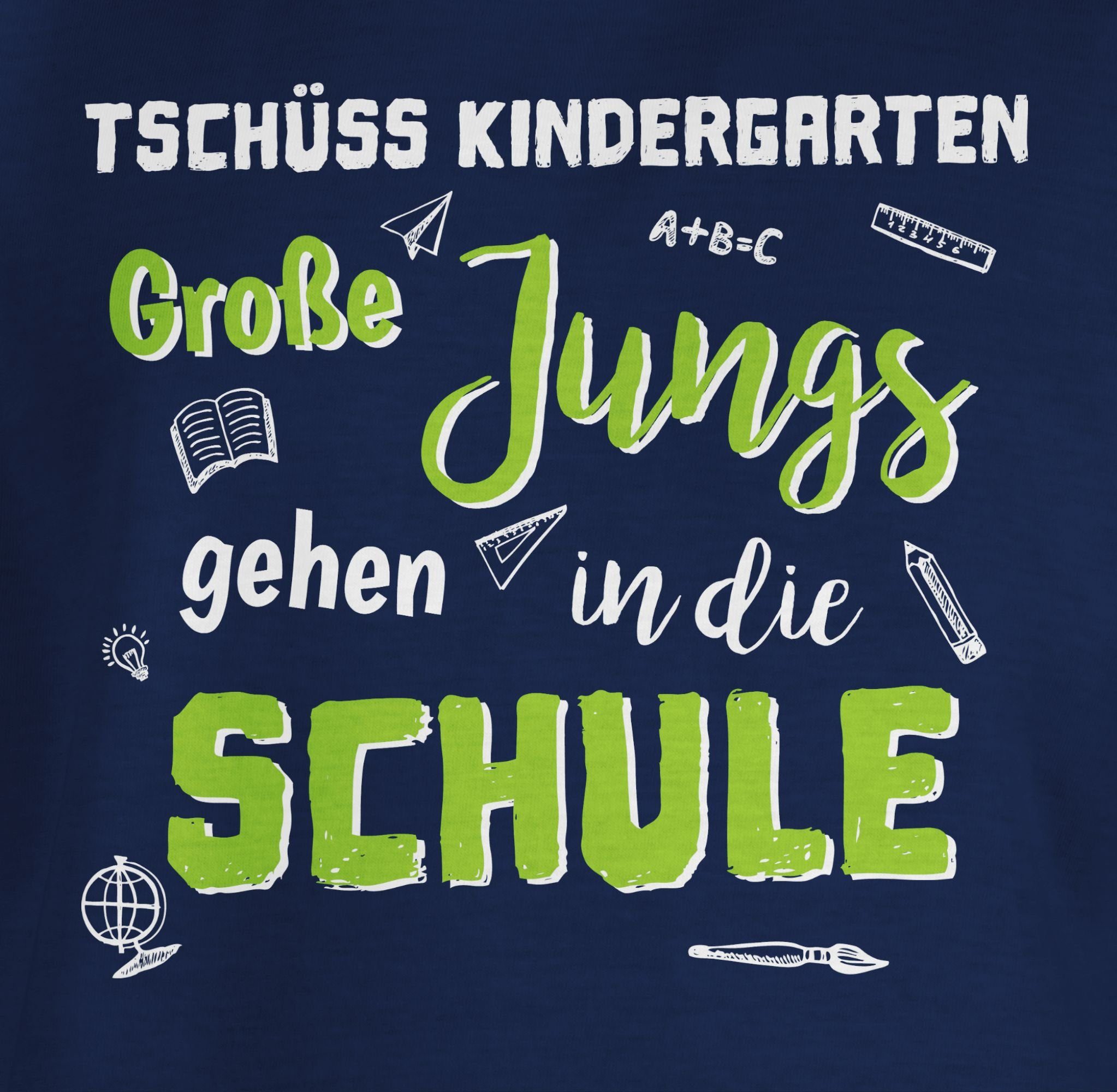 Shirtracer T-Shirt Tschüss Kindergarten Große Jungs gehen in die Schule Einschulung Junge Schulanfang Geschenke – Bild 2 von 5