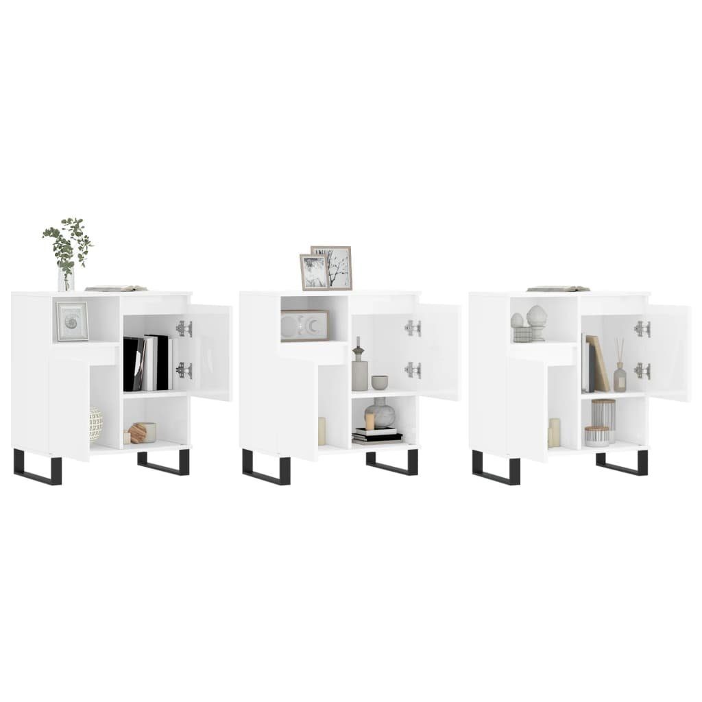 vidaXL Sideboard Sideboards 3 Stk. Hochglanz-Weiß günstig online kaufen