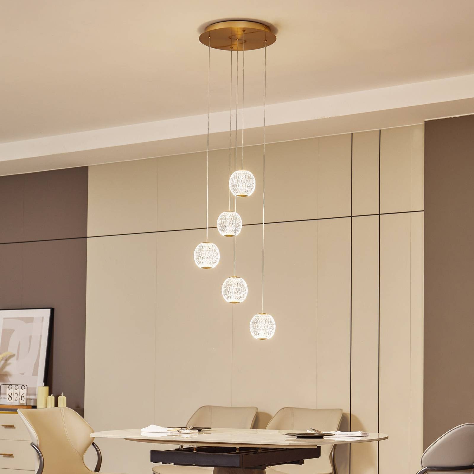 Lucande Hängeleuchte Ismenia, LED 30 W gesamt, warmweiß