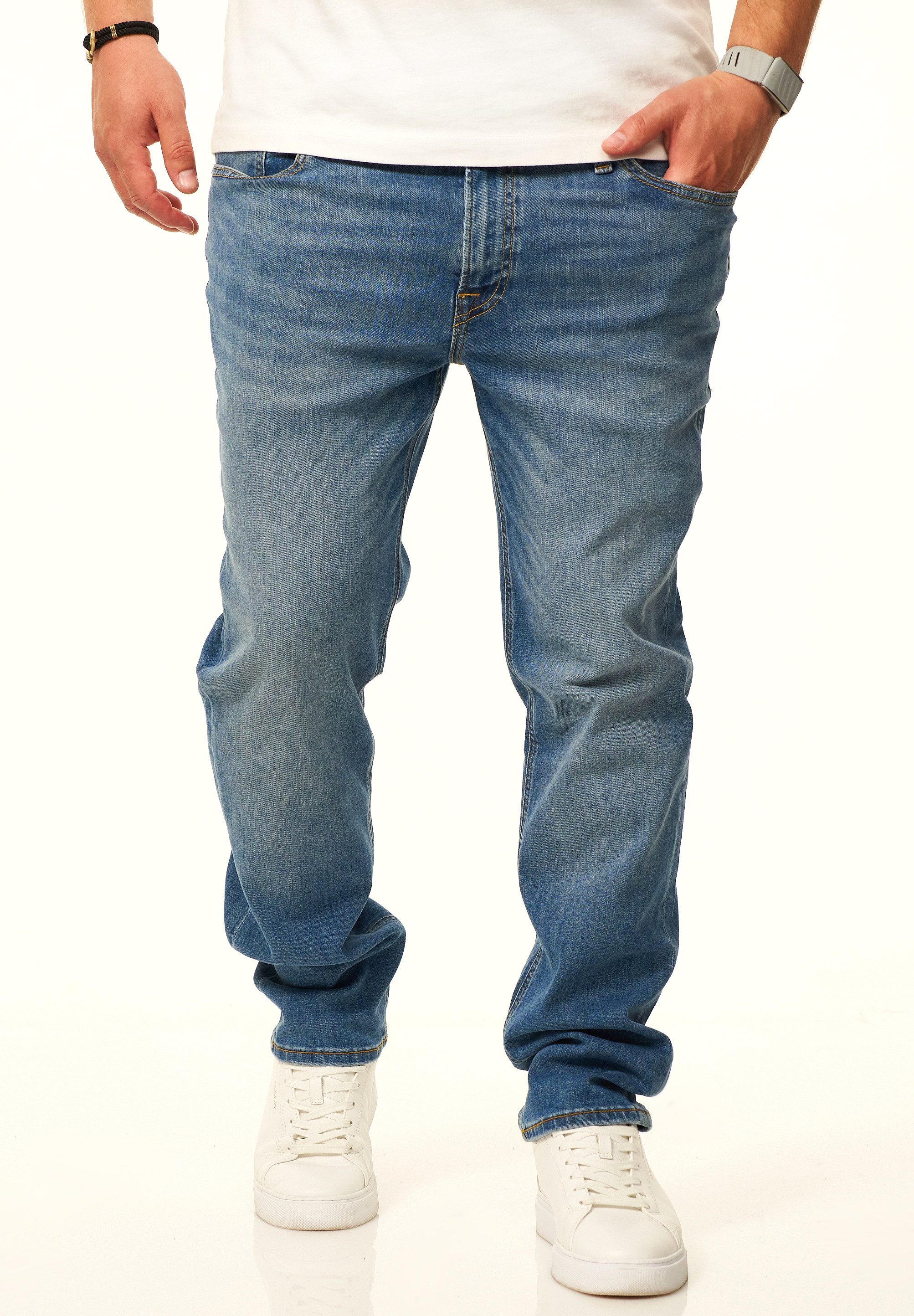 Jack & Jones Regular-fit-Jeans CLARK ARIS Original Denim Hose mit Stretch Herren Jeans mit Regular Fit Passform – Bild 4 von 5