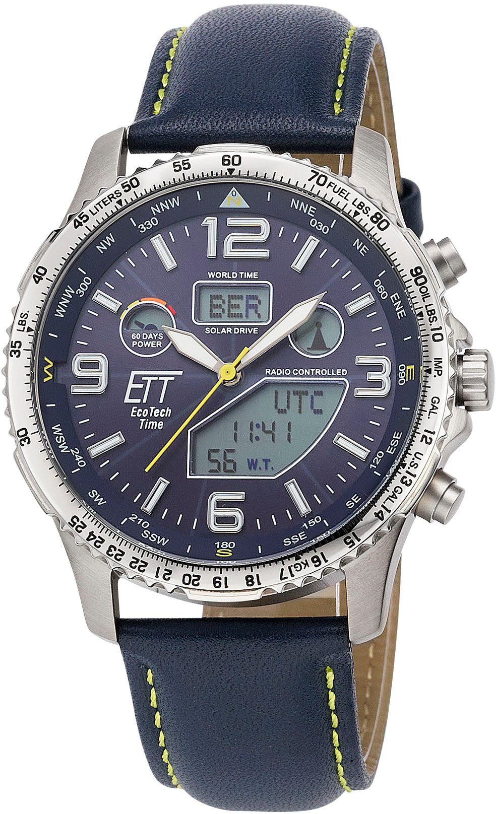 ETT Funkchronograph Professional World Timer, EGT-11574-31L, Solar | Titanuhren