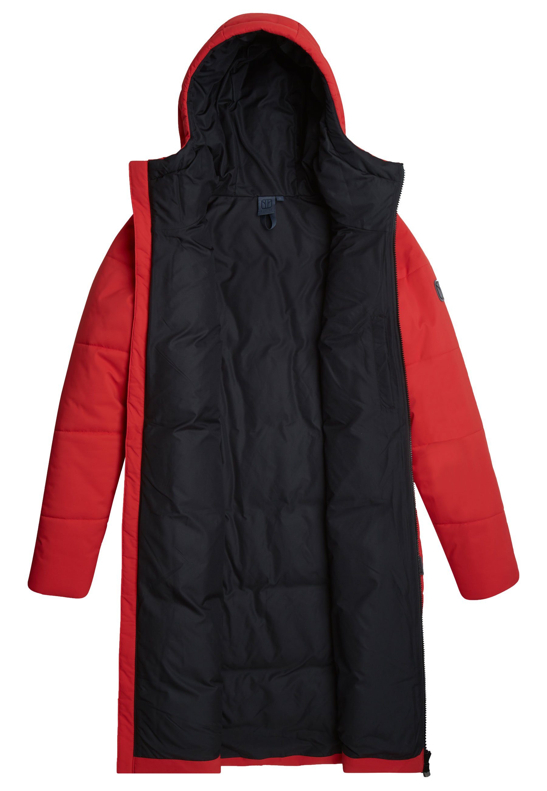 Elkline Winterjacke Comfort leichter langer Mantel, 2-Wege-Reißverschluss