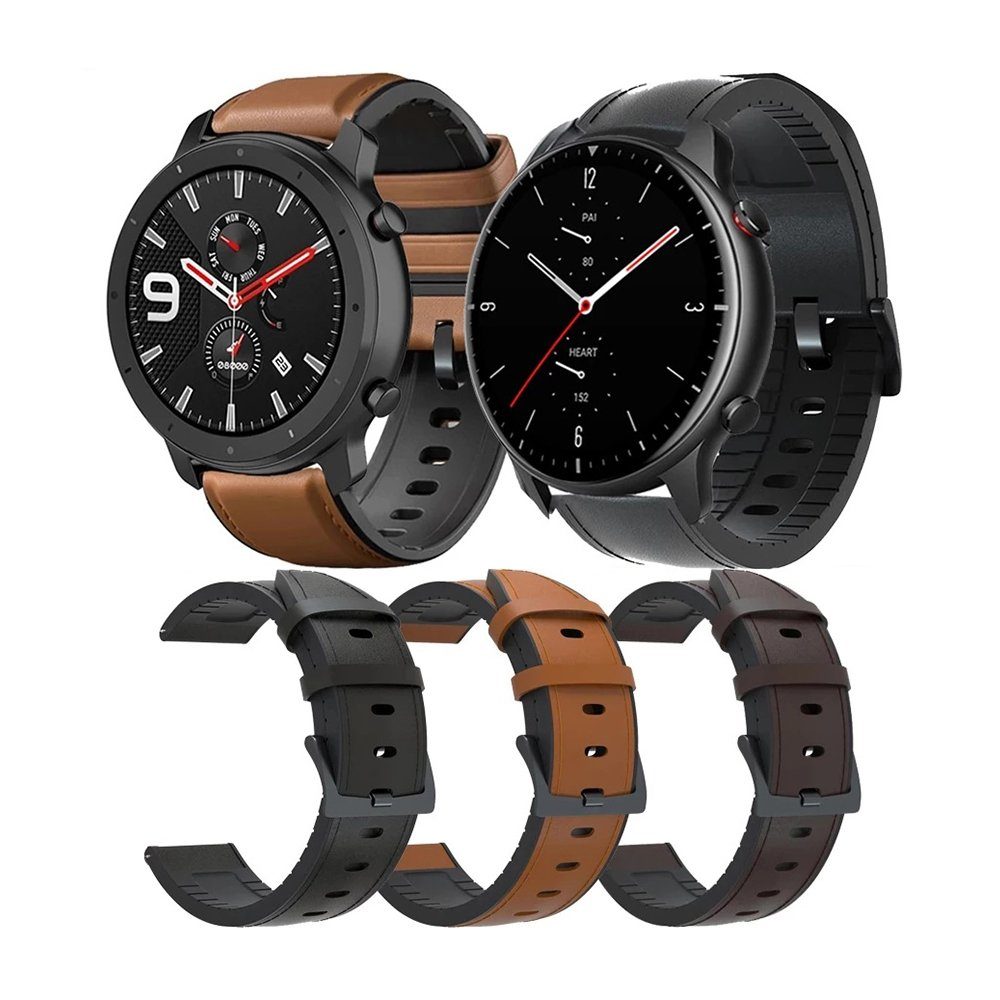 GelldG Uhrenarmband Armband 42 Watch 40 Kompatibel 4 Galaxy Samsung 46mm 44mm/Classic mit kaffee