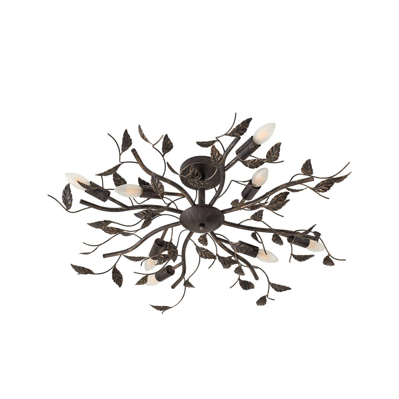 Lindby Deckenleuchten Yos, Metall, Schwarz IP20, 8 x 10 W