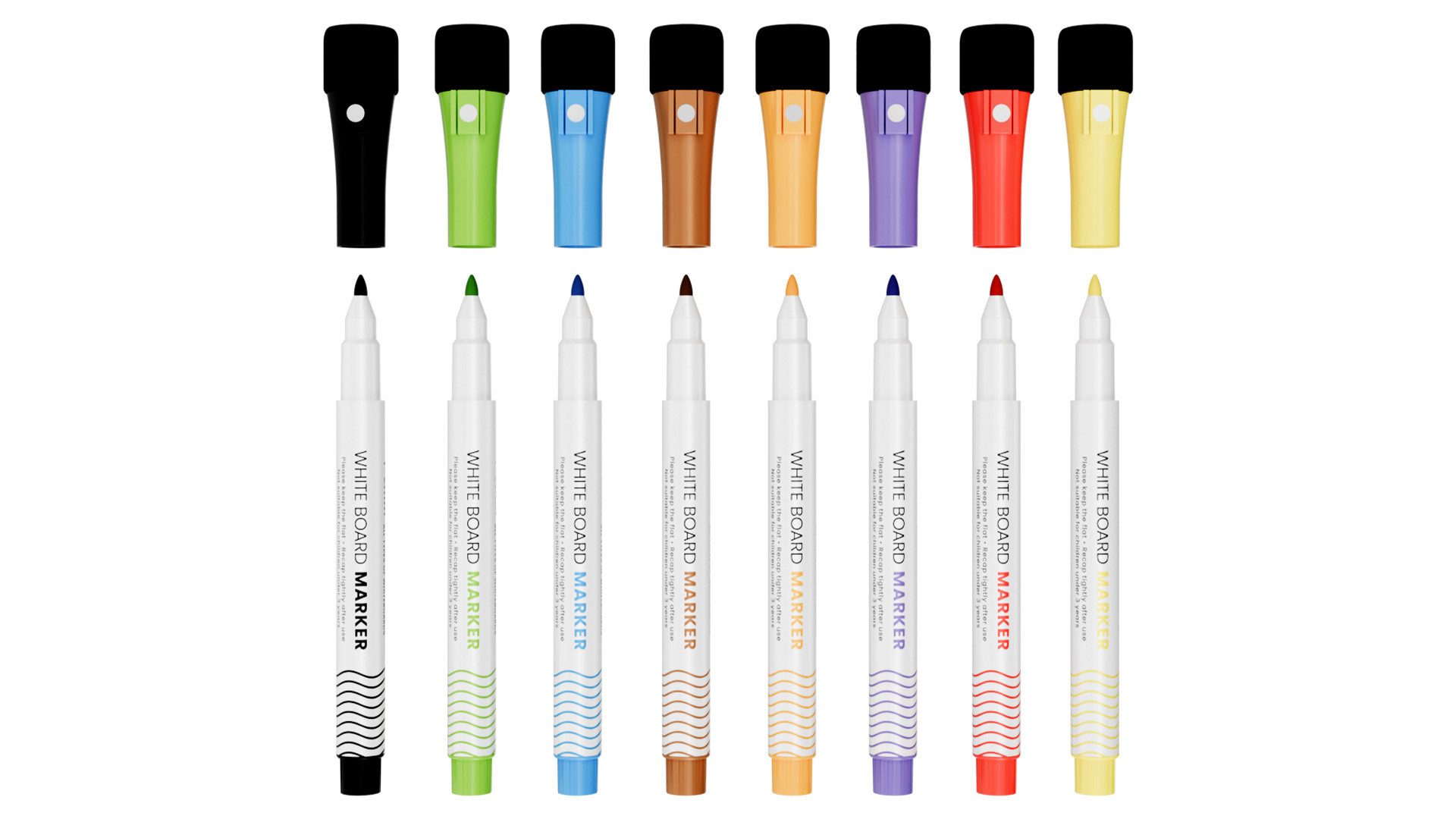 ALLboards Whiteboard Marker Dünn-spitzige Whiteboardmarker-Set ALLboards, (8-tlg)