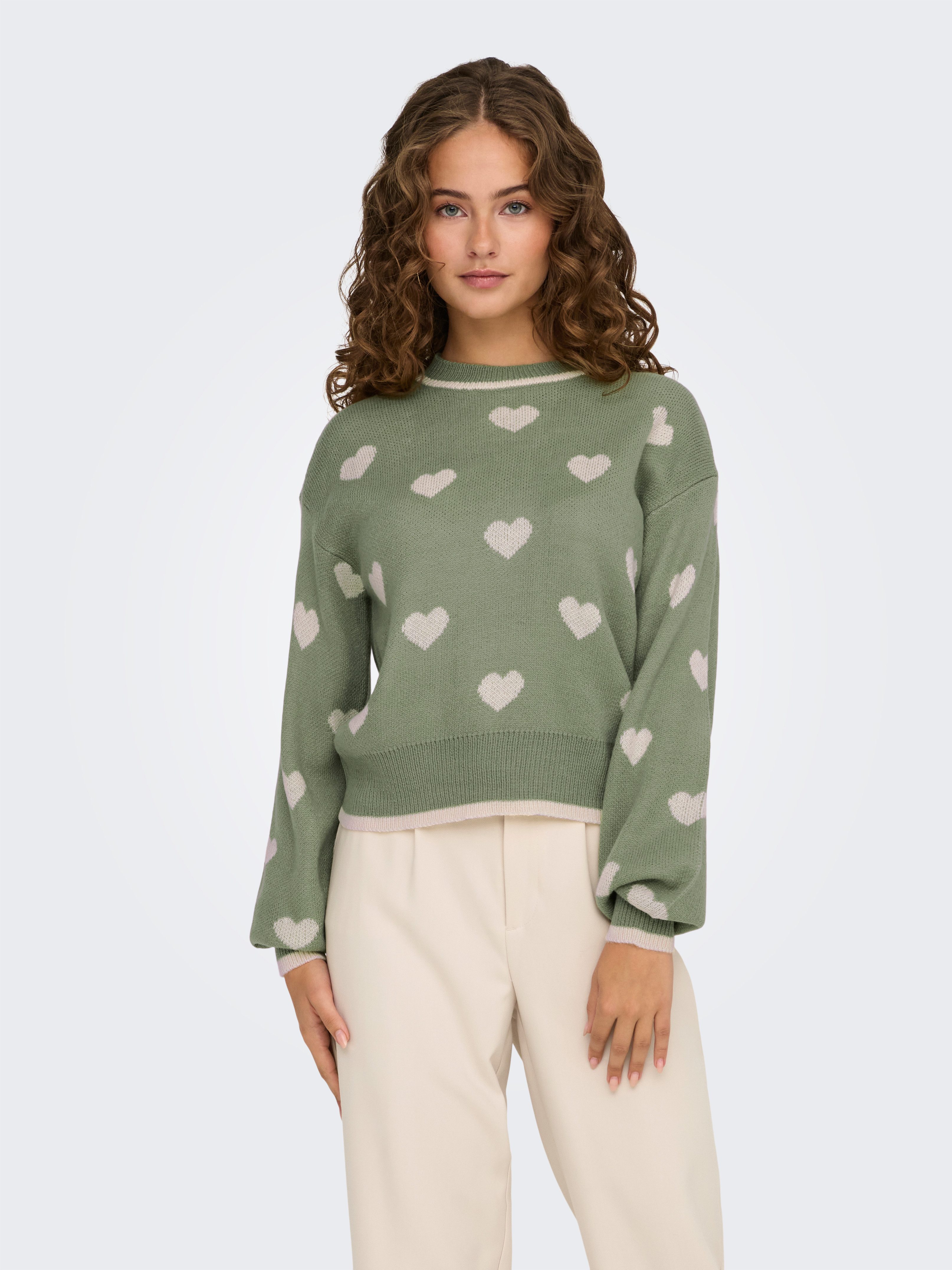 Rundhalspullover JDYROMANCE L/S JACQ. PULLOVER KNT NOOS