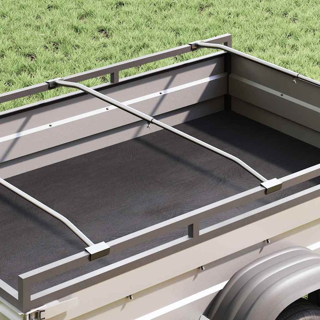 vidaXL Halterung Planehalterung für Anhänger 2 Silber 102-155 cm Aluminium