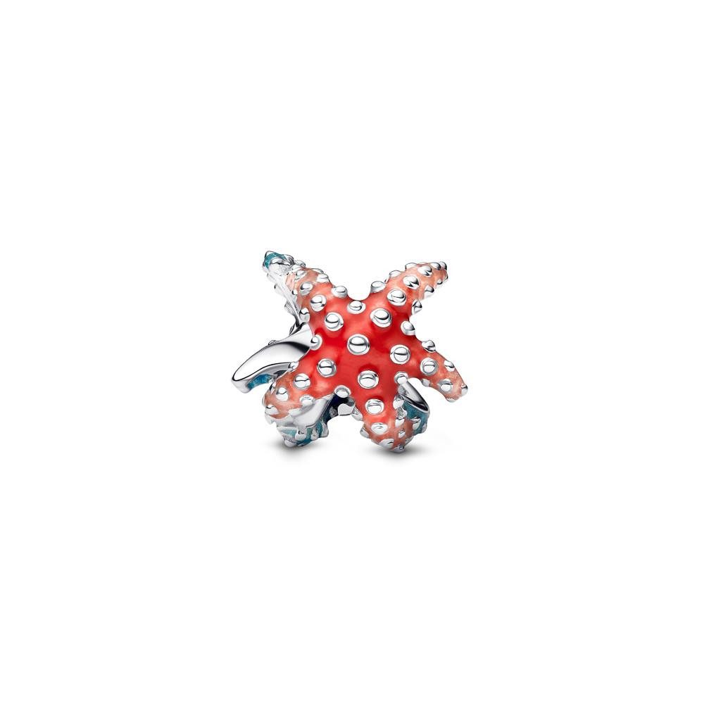 Pandora Charm-Einhänger PANDORA Moments Slide-Charm Seestern, Sterlingsilber, Emaille