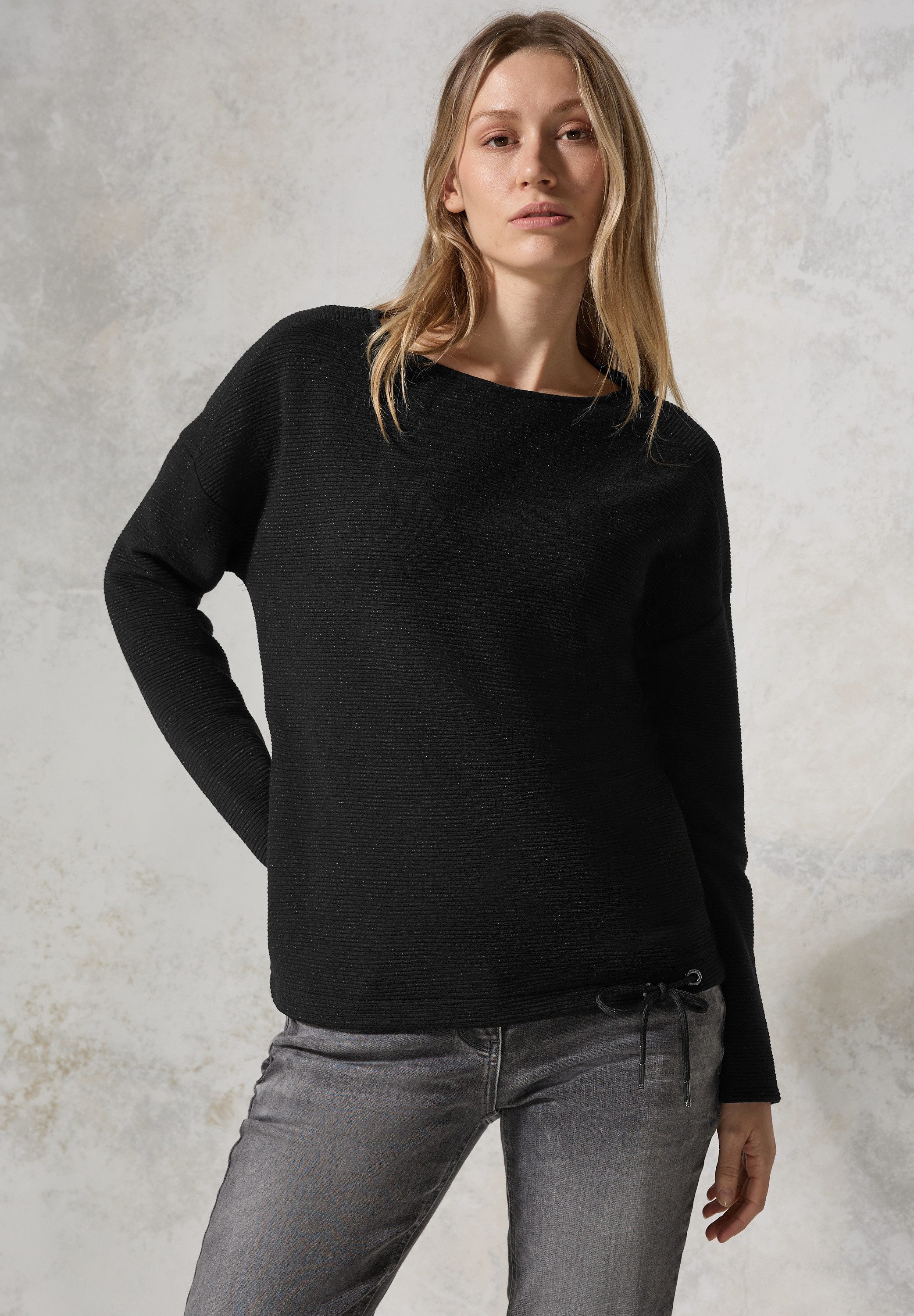 Cecil Langarmshirt, mit Tunnelzugband am Kragen günstig online kaufen