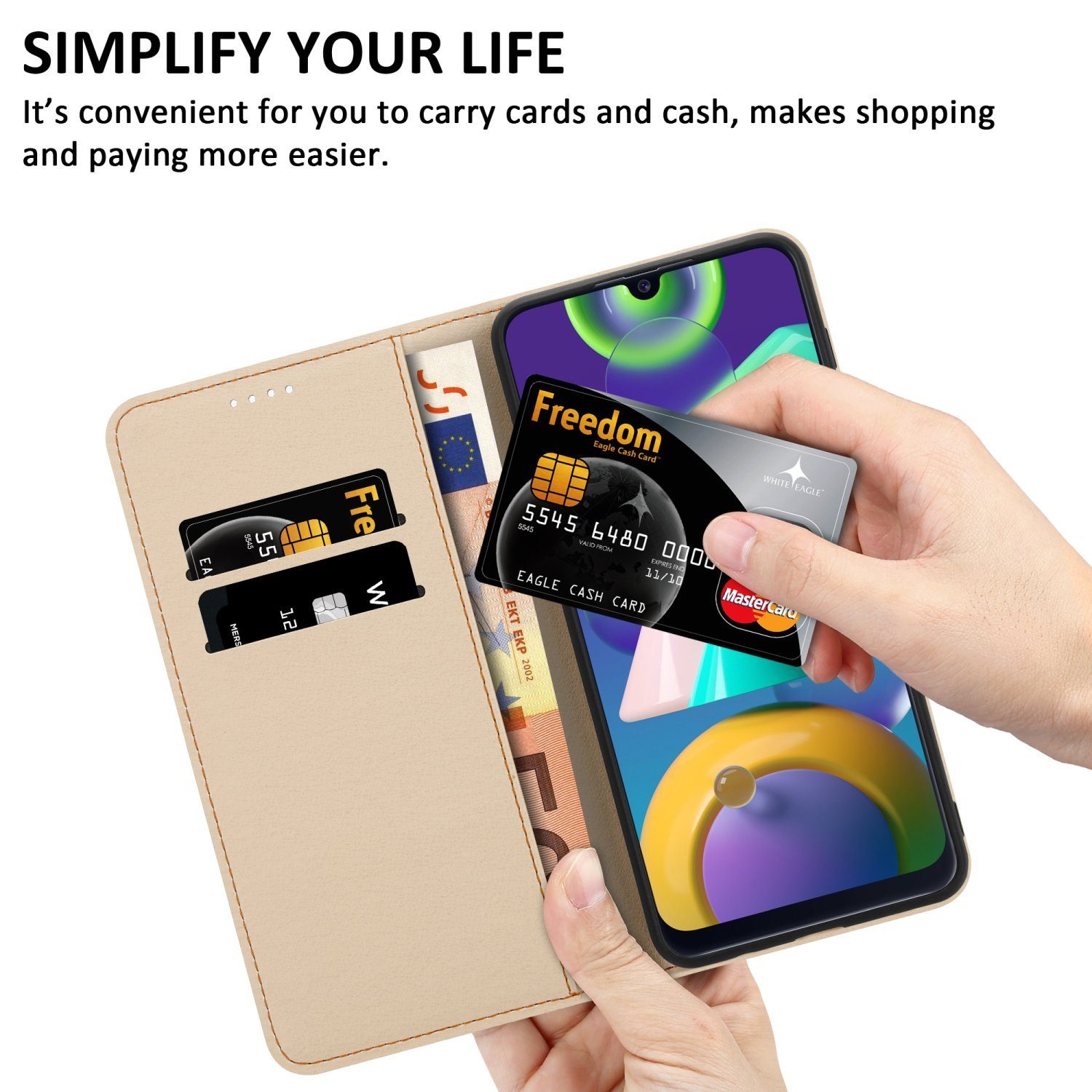 Cadorabo Handyhülle für Samsung Galaxy M31 Hülle Samsung Galaxy M31, Handy Schutzhülle - Hülle, Standfunktion, Kartenfach, Magnetverschluss