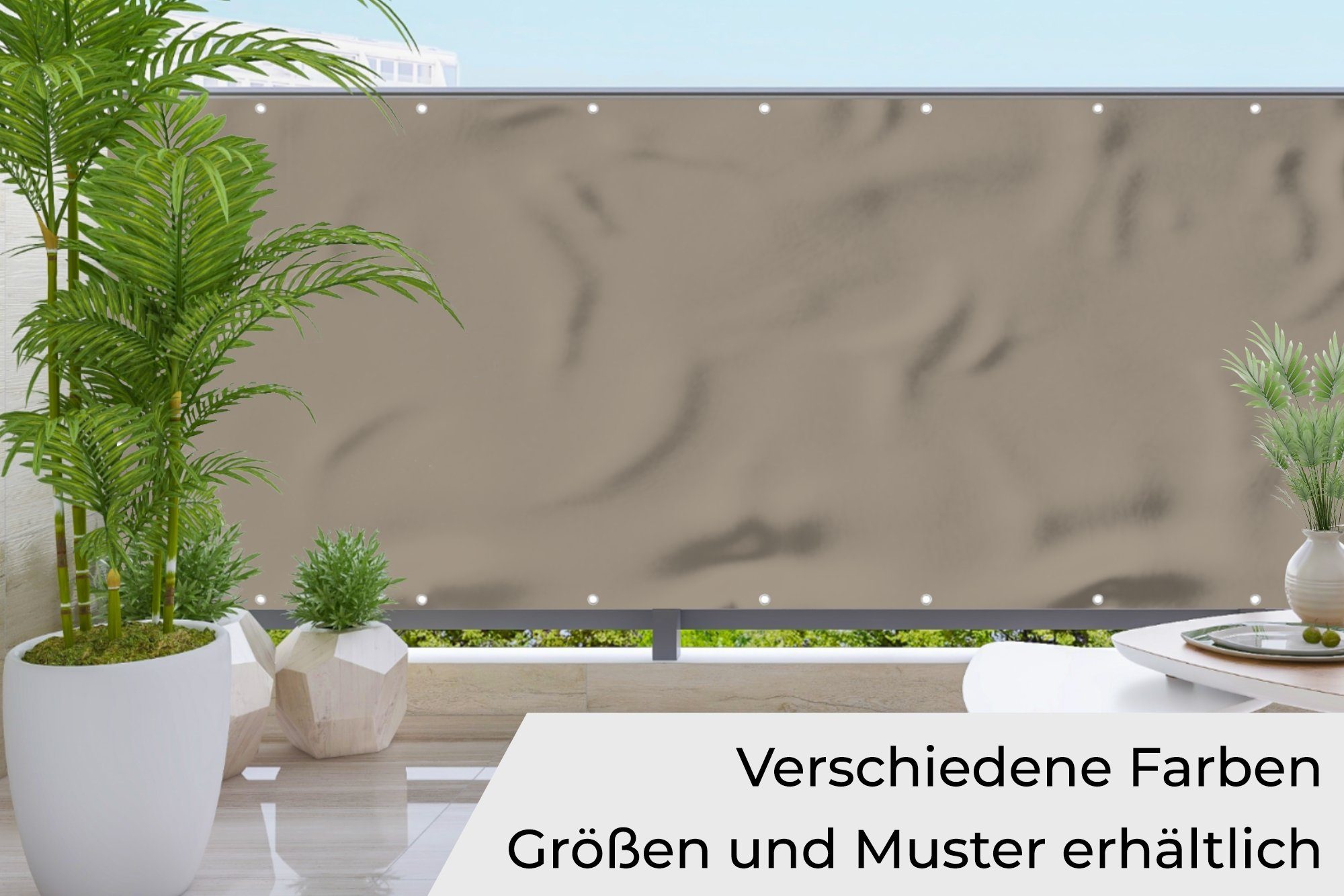 MuchoWow Balkonsichtschutz Interieur - Farben - Beige (1-St) Balkonverkleidung wetterfest, Blickdicht, Sonnenschutz, Windschutz