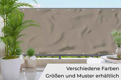 MuchoWow Balkonsichtschutz Interieur - Farben - Beige (1-St) Balkonbespannung mit Metalösen, UV-beständig, Balkonbanner