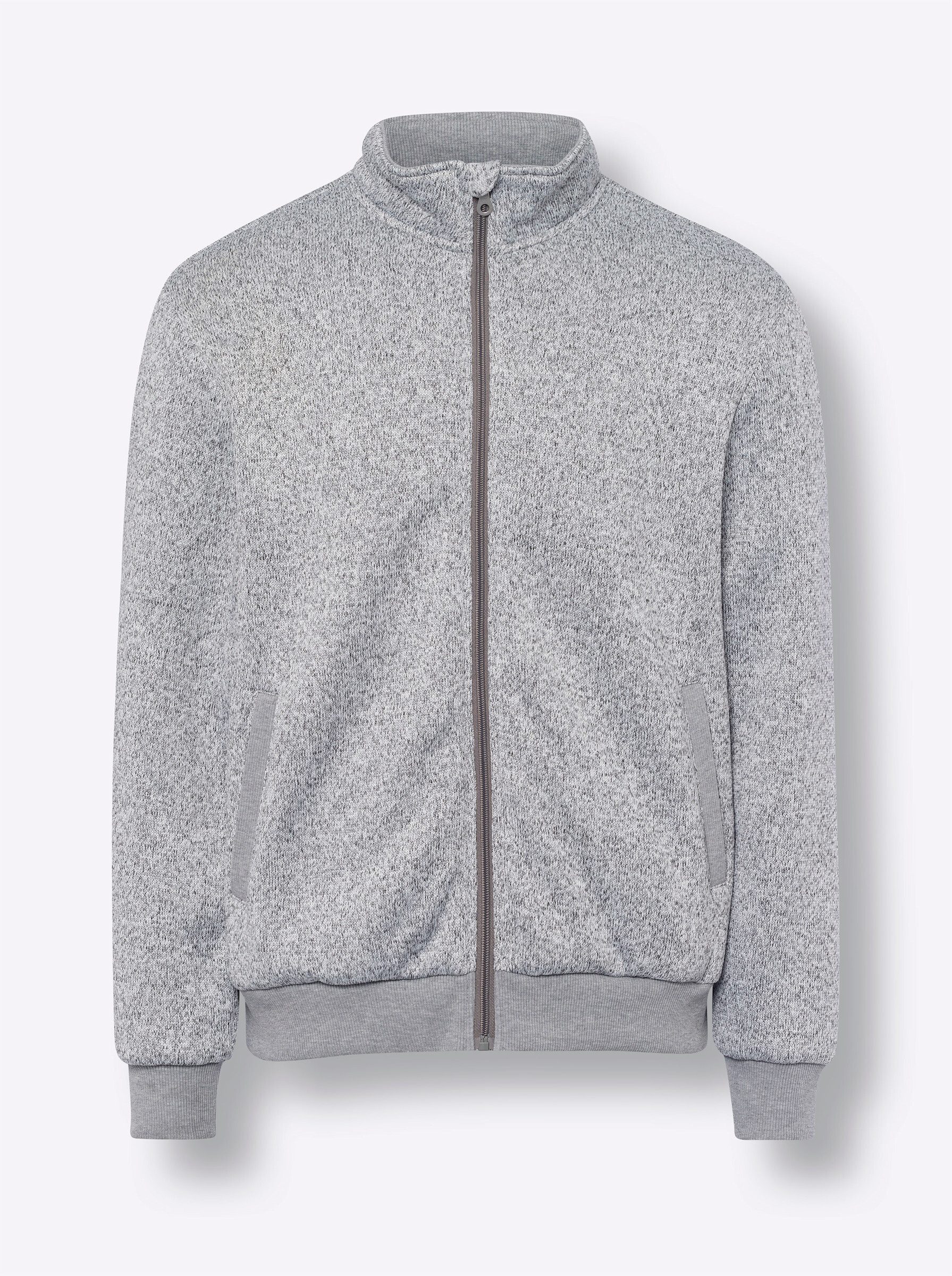 Sieh an! Trainingsshirt Strickfleece-Jacke Langarm