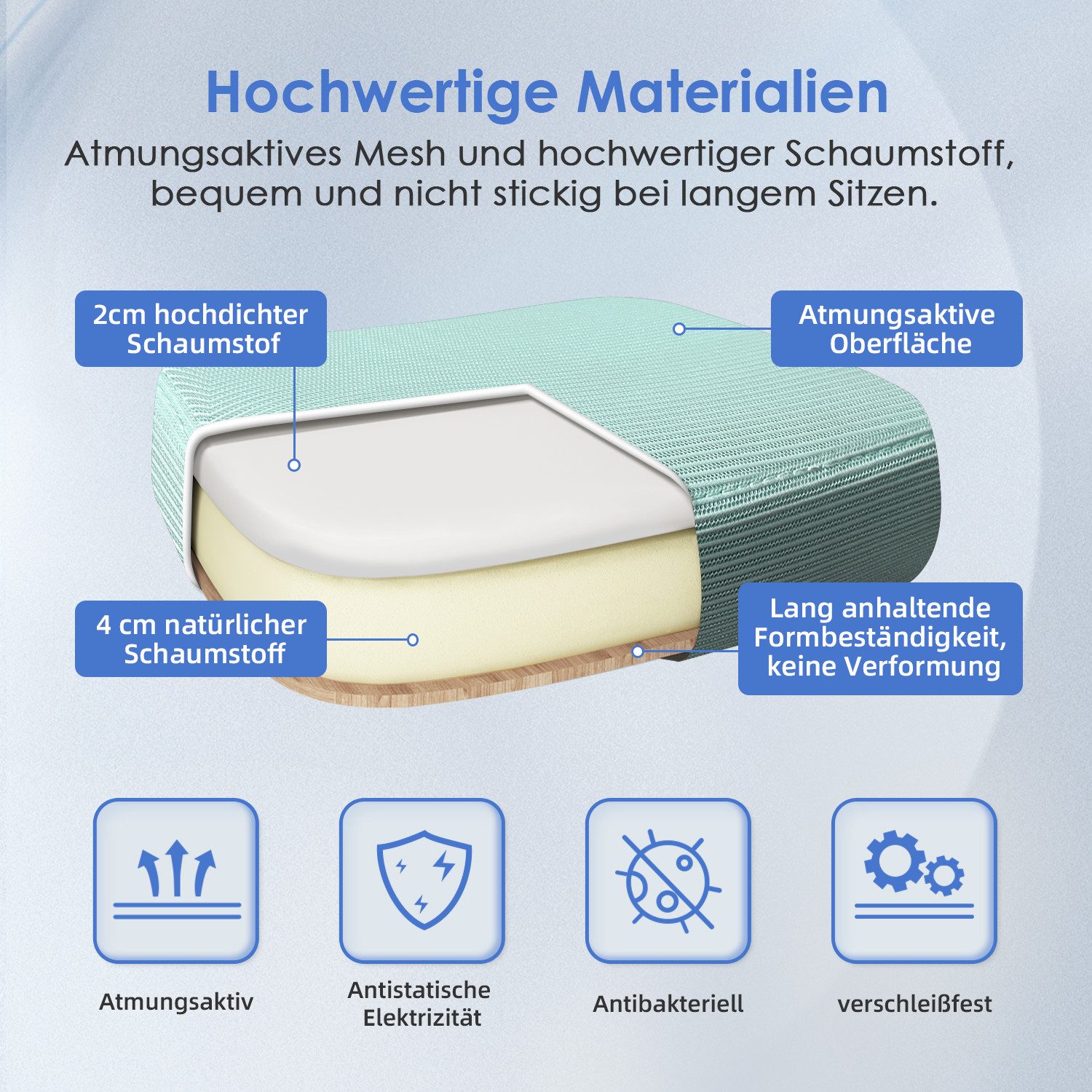 Adormii Bürostuhl Bürostuhl mit klappbaren Armlehnen,Ergonomischer Bürostuhl (Drehstuhl 360° mit Höhenverstellbarer Lendenwirbelstütze,Verstellbarer gepolsterte – Bild 4 von 5