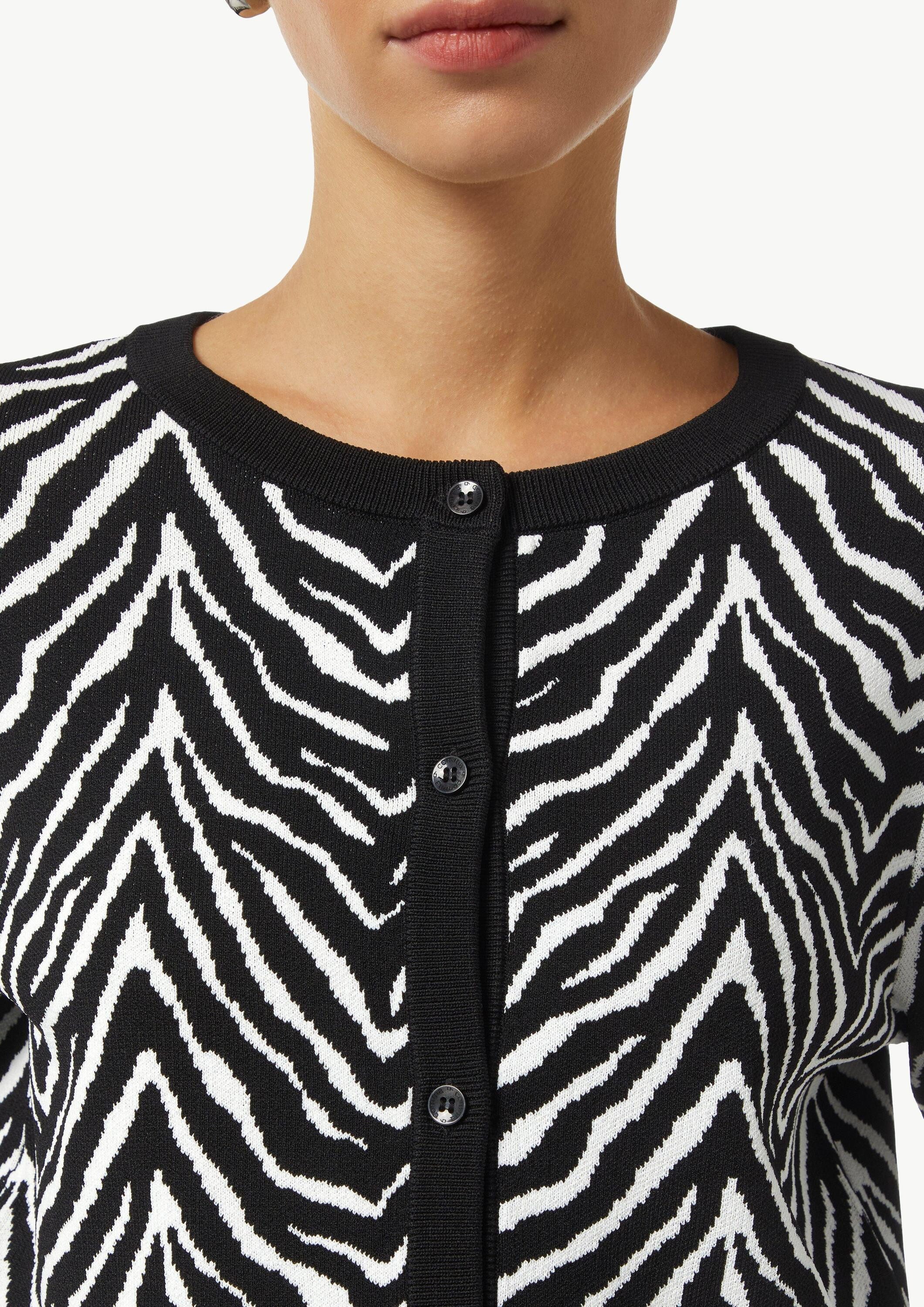 comma Cardigan Strickjacke Kurze Strickjacke mit Animal-Muster