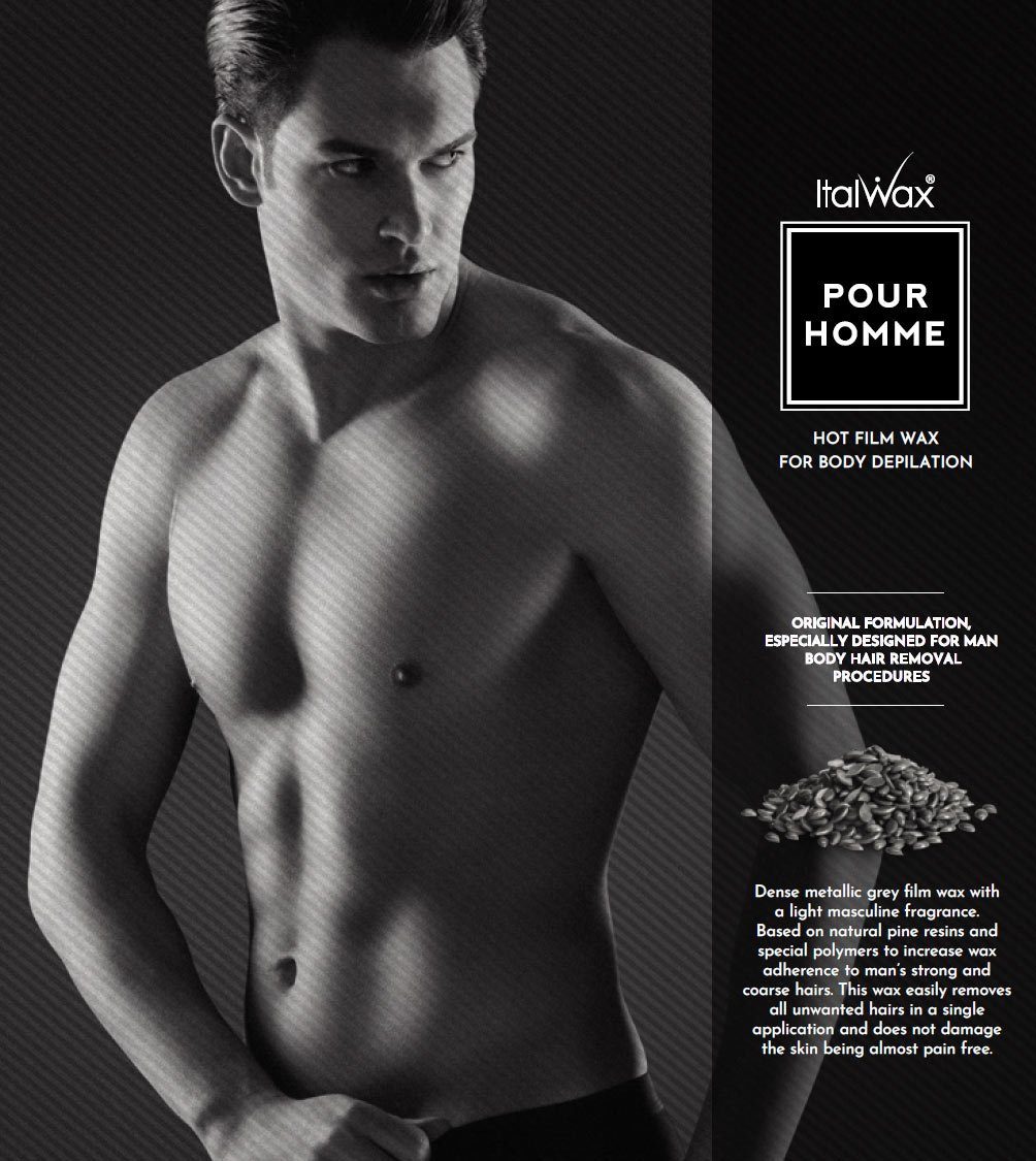 Italwax Körperrasierer Filmwachs Pour Homme Männer Italwax Hot Film Wax Wachsperlen