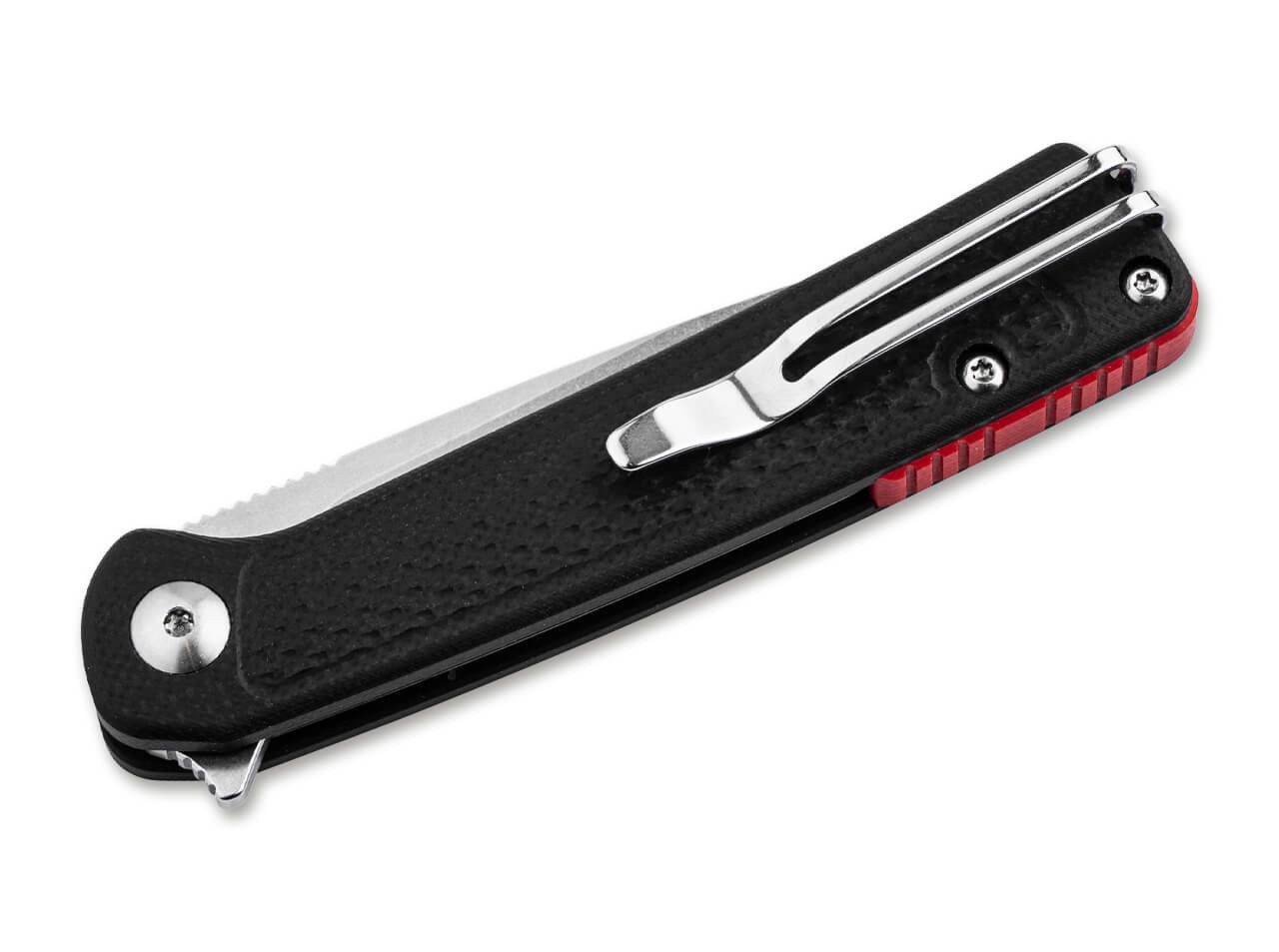 Böker Plus Taschenmesser Böker Plus Fire Ant Black Flipjoint Einhandmesser mit Hosenclip, (1 St), Hosenclip, Pinzette inklusive