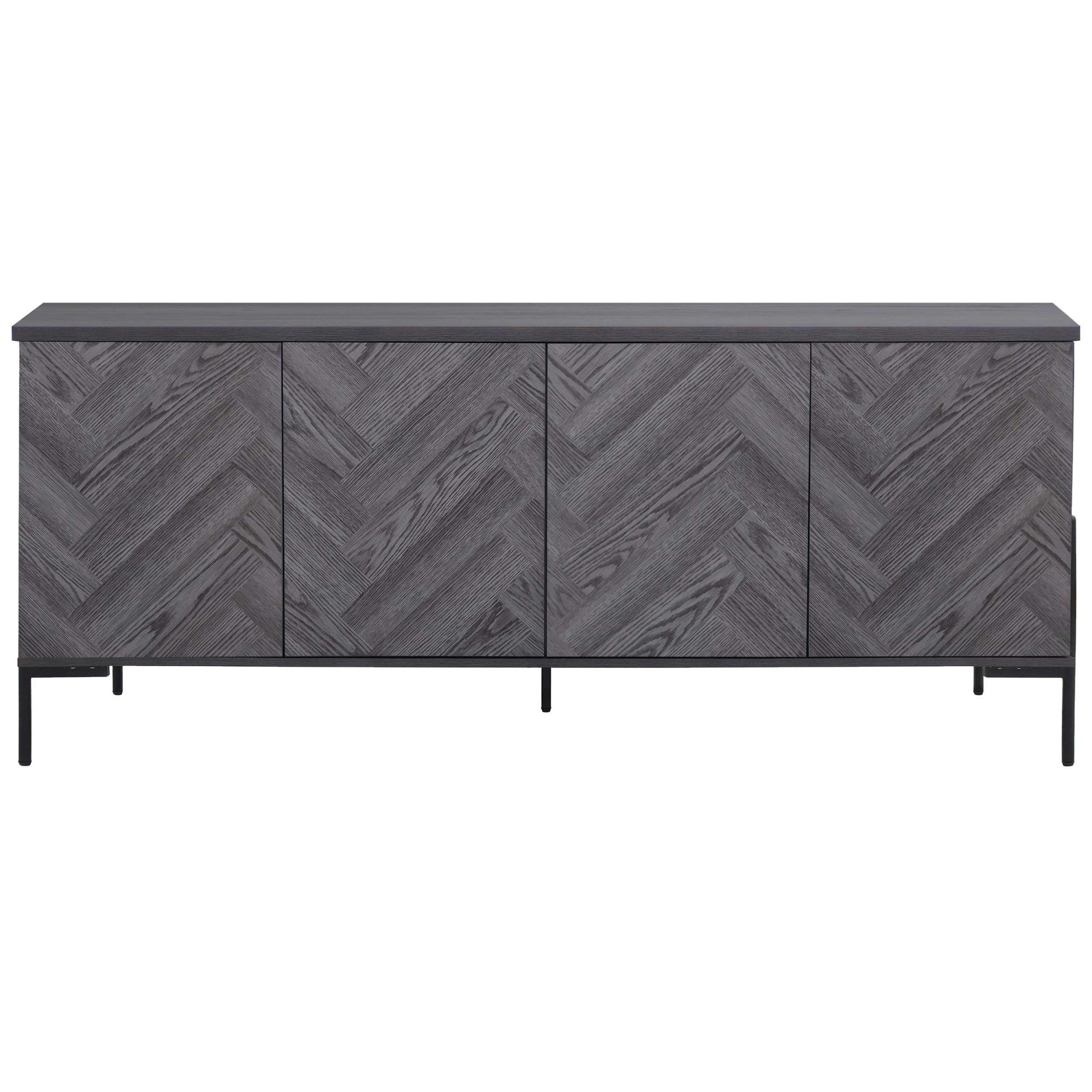 OTTO home Sideboard Eadwine, Kommode, Push-to-open, Türen mit Fischgräten Muster, Breite 175 cm