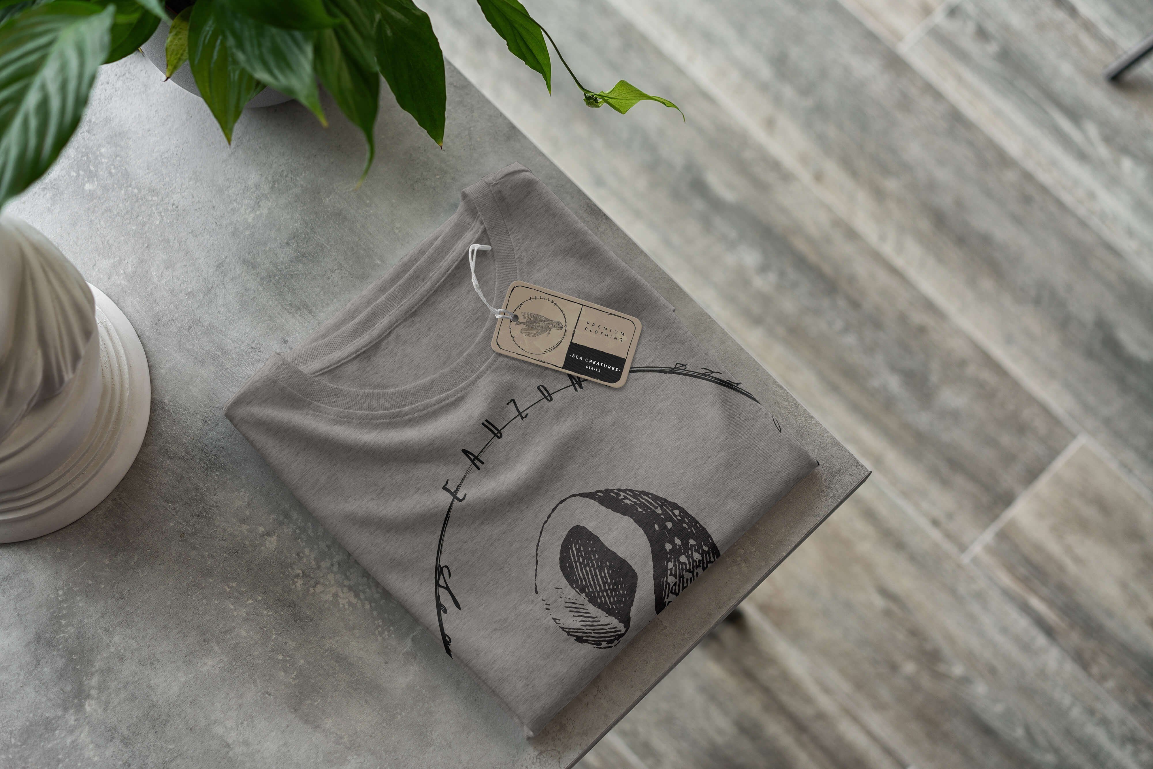 Sinus / Art und Sea - sportlicher 006 Schnitt feine T-Shirt Tiefsee Serie: Fische T-Shirt Sea Struktur Ash Creatures,