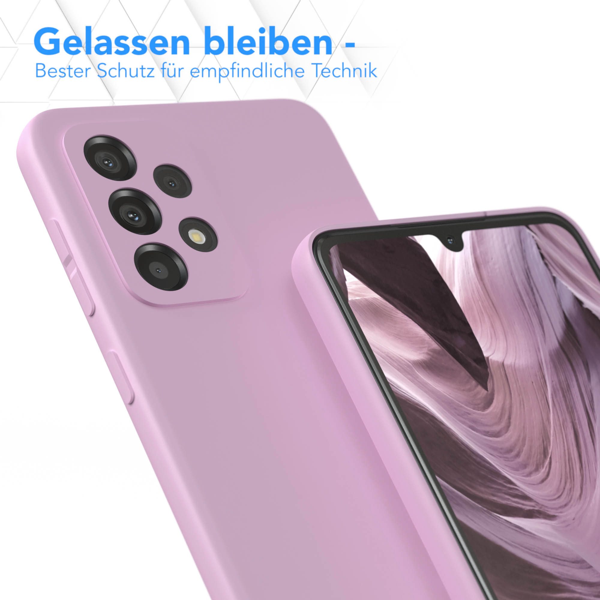 EAZY CASE Handyhülle für Samsung Galaxy A33 5G Hülle Silikon 6,4 Zoll, Hülle mit Kameraschutz handycover Soft Smart Slimcover Lila / Flieder – Bild 4 von 5