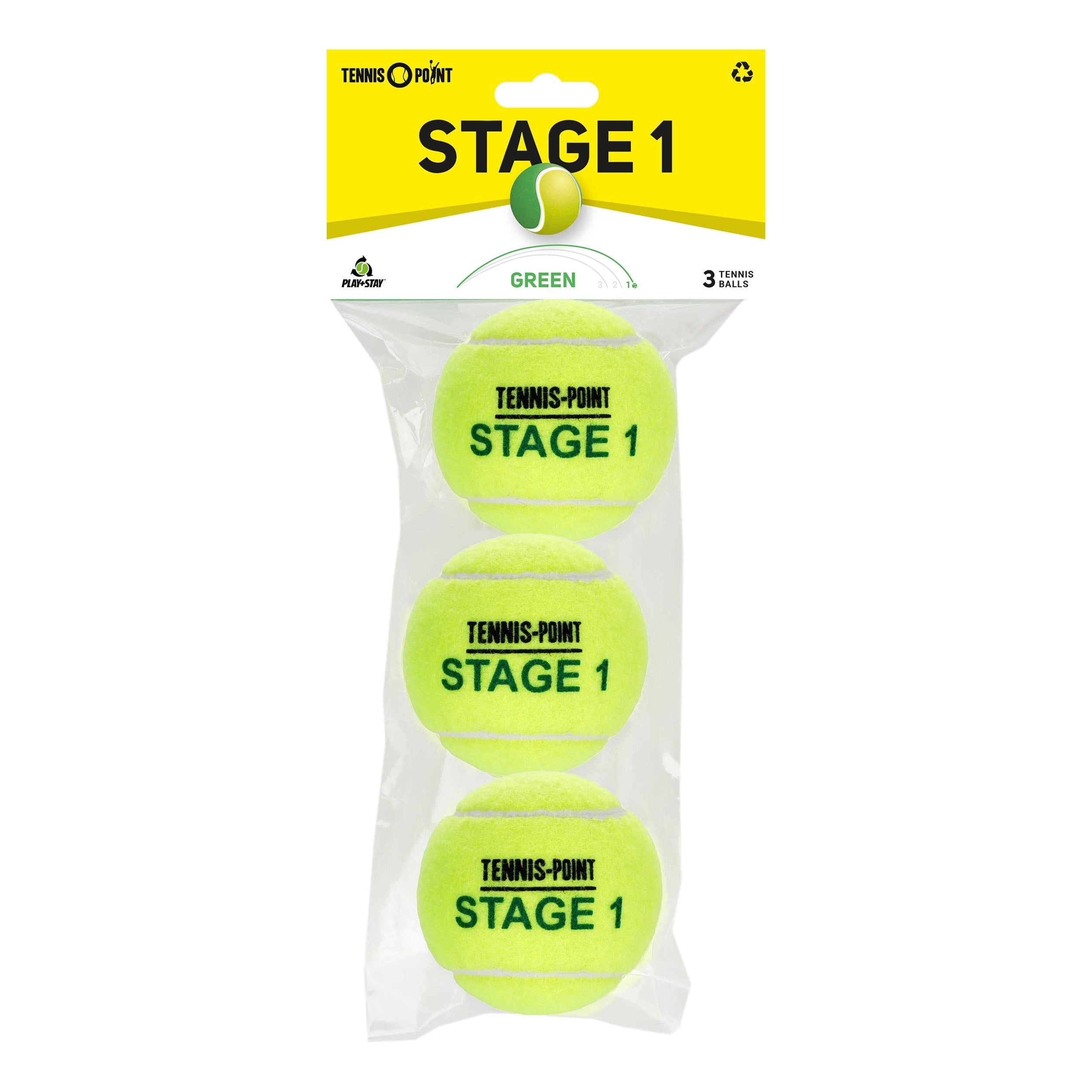 Tennis-Point Tennisball TP Stage 1 - 3 Tennisbälle - Play and Stay Ball - (3er Beutel)