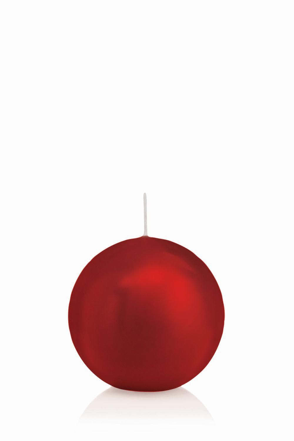 INNA-Glas Kugelkerze MAEVA, rot, Ø7 cm, 16h - Made in Germany