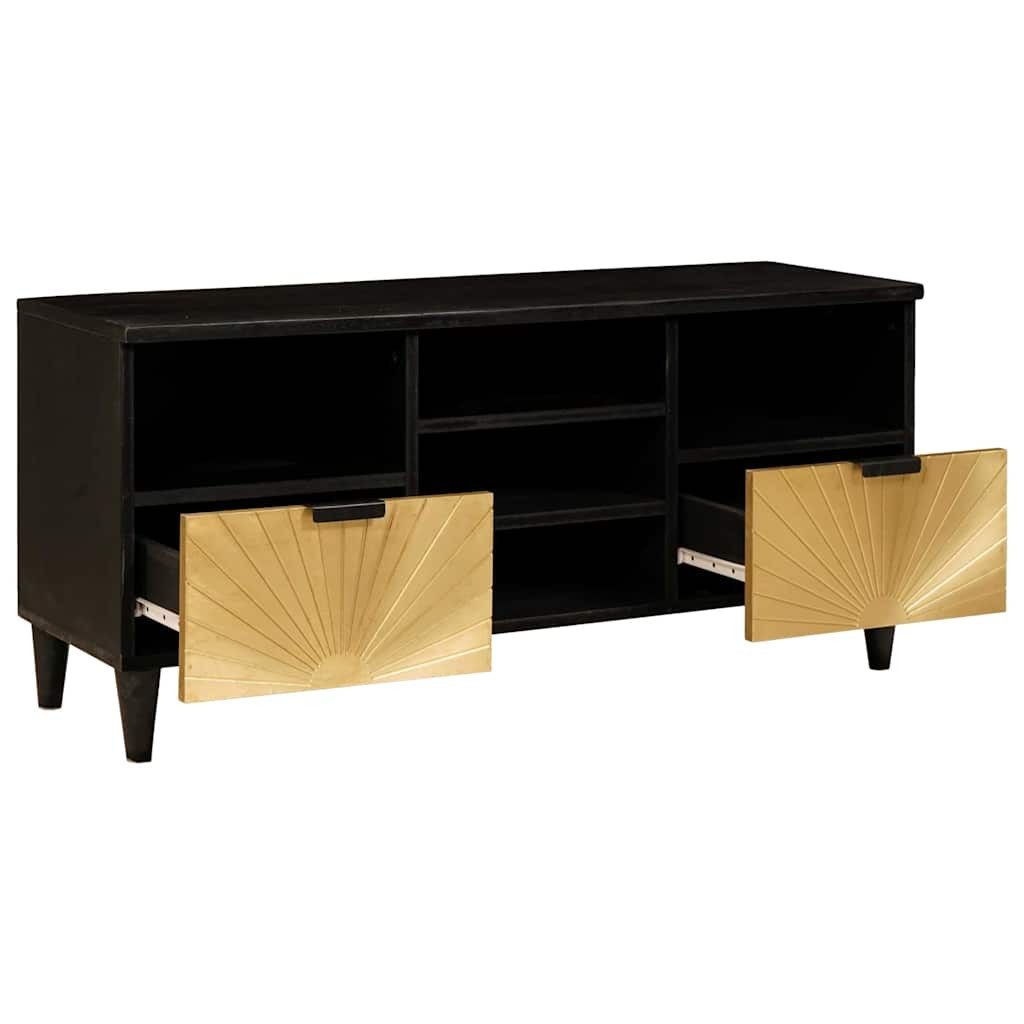 vidaXL TV-Schrank TV-Schränk Schwarz und Gold 100 x 33 x 46 cm Holzwerkstoff (1-St)