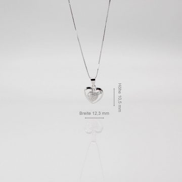 ELLAWIL Herzkette Silberkette Damen Kette mit Herzanhänger Herzkette Halskette (Kettenlänge 50 cm, Sterling Silber 925), inklusive Geschenkschachtel