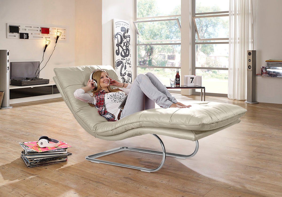 W.SCHILLIG Relaxliege daily dreams, in Waffelkissen-Optik, wahlweise mit Motor, Freischwingergestell