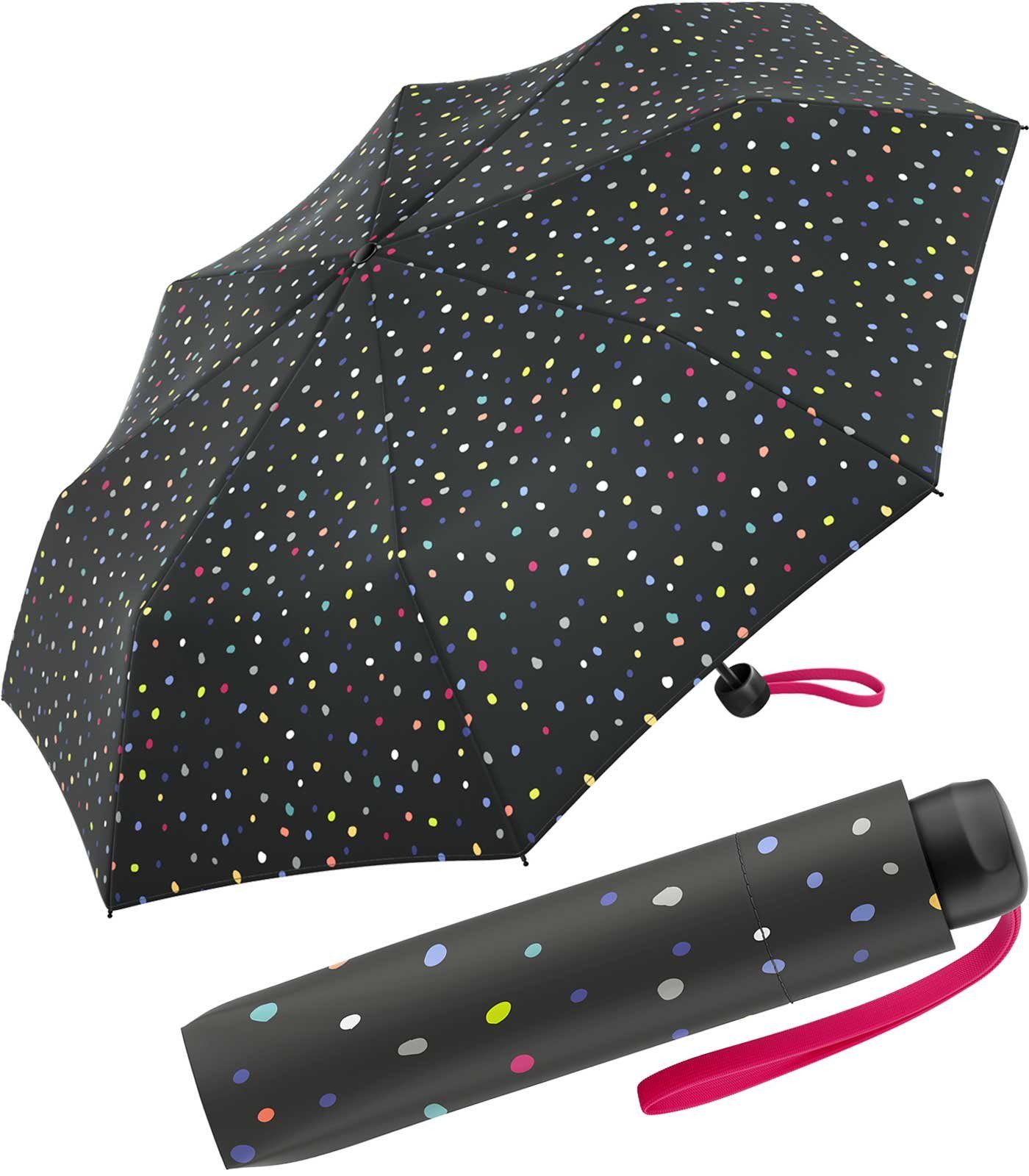 United Colors of Benetton Taschenregenschirm Super Mini - Dots black, ein bunter Konfettiregen schwarz
