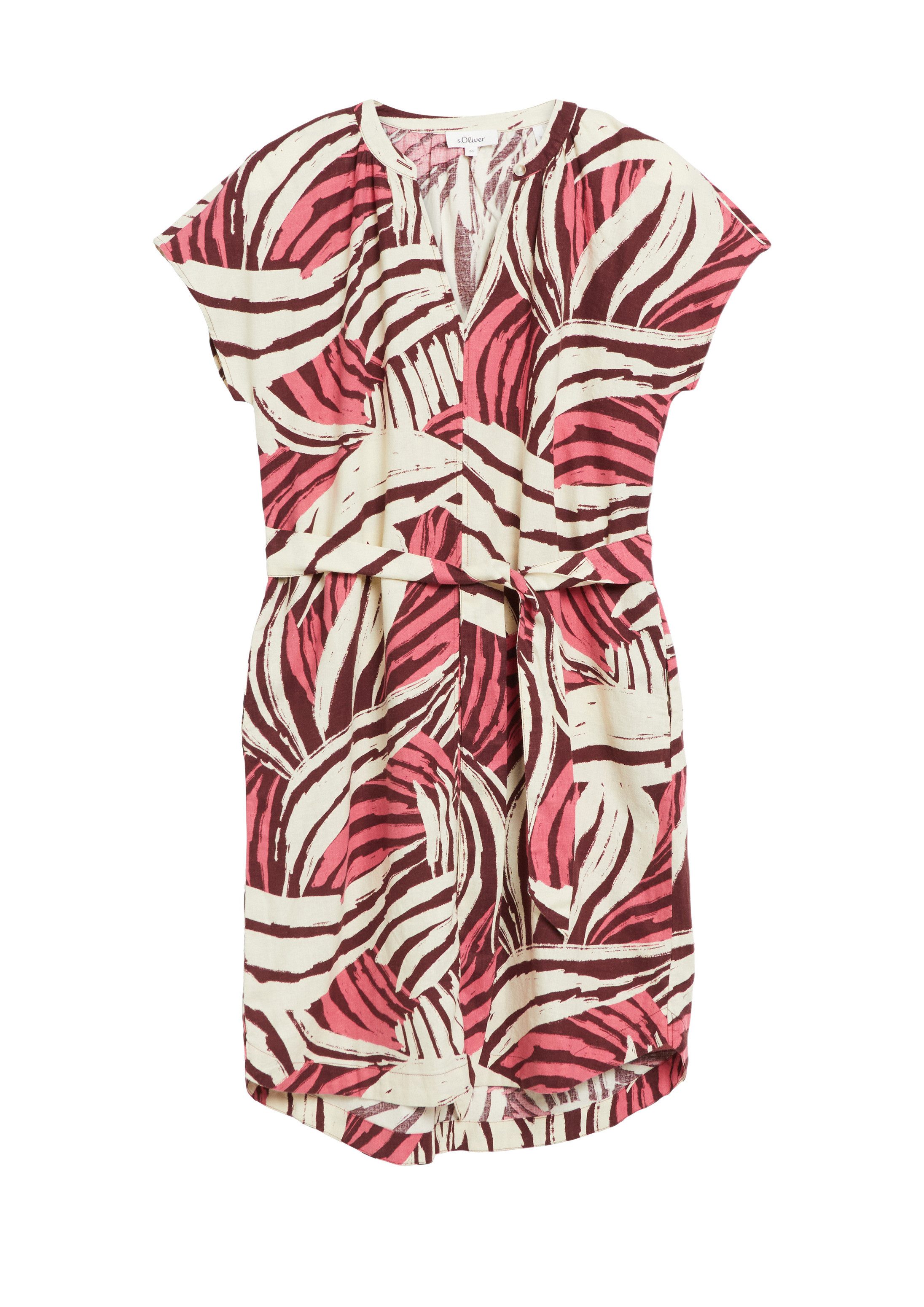 s.Oliver Minikleid Kleid Leinenmix-Kleid mit Eingrifftaschen