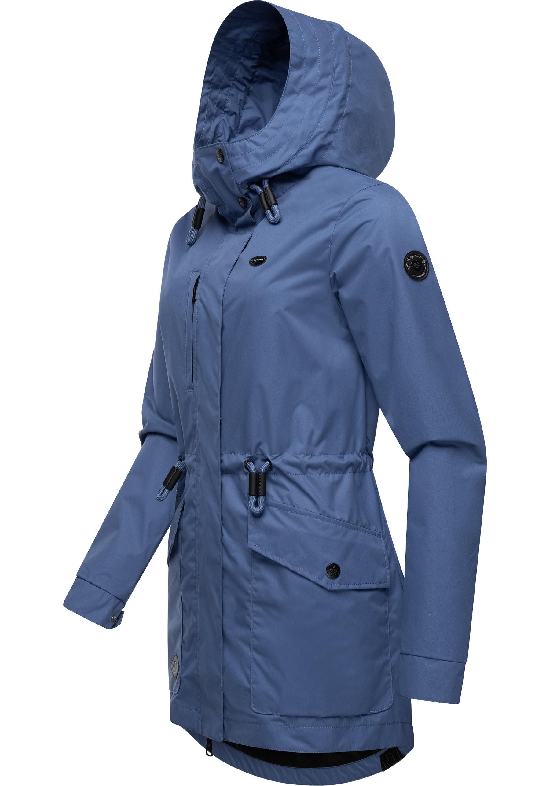 Ragwear Parka Alysa stylische Damen Übergangsjacke mit Taillenzugband