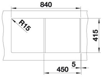 Blanco Granitspüle FAVUM 45 S, eckig, 44/86 cm, (1 St), erhältlich in mehreren Farben