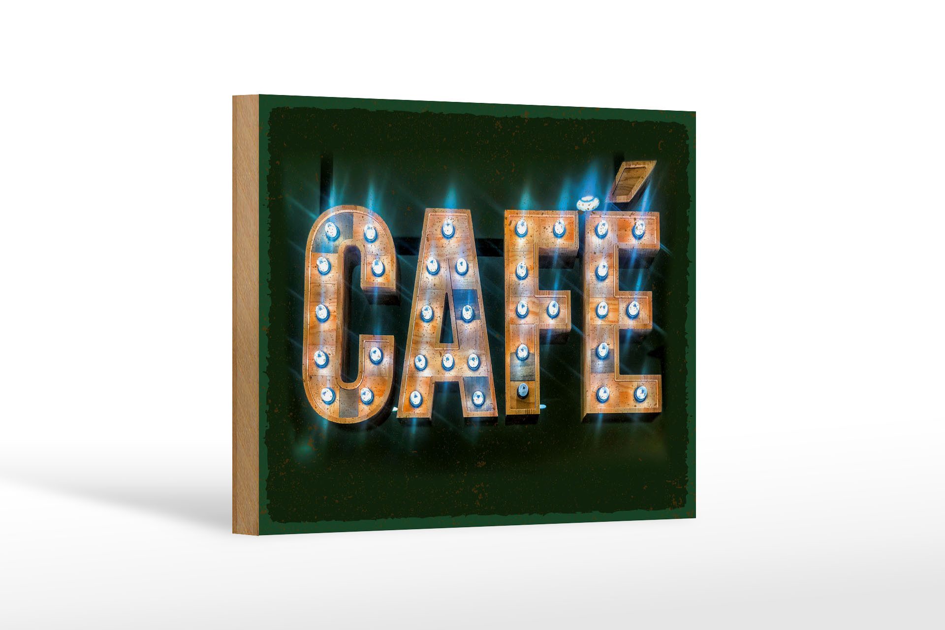 Femer GmbH Holzbild Hinweis 12x18 cm Café Reklame Kaffee, (1 St), Glatte Holzfaserplatte (MDF), vorn beschichtet